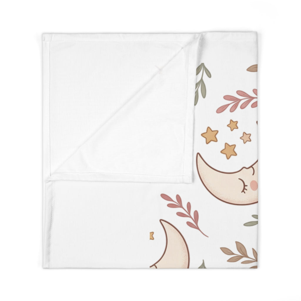 Baby Swaddle Blanket - Neutral Moon & Bunny Nursery Swaddle, Soft Newborn Receiving Blanket