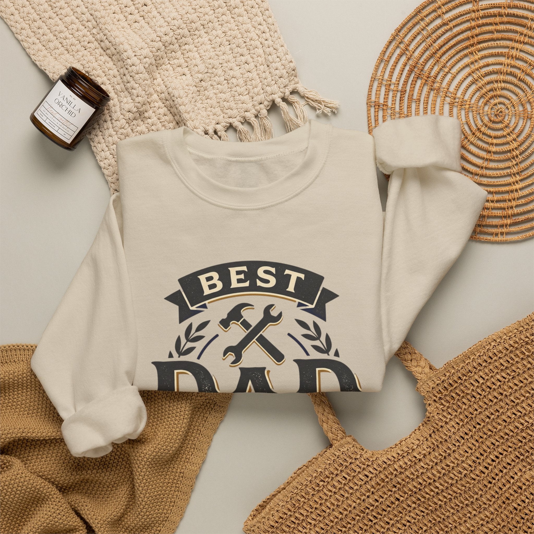 Best Dad Ever Sweatshirt — "Lead with love, live with courage" Crewneck