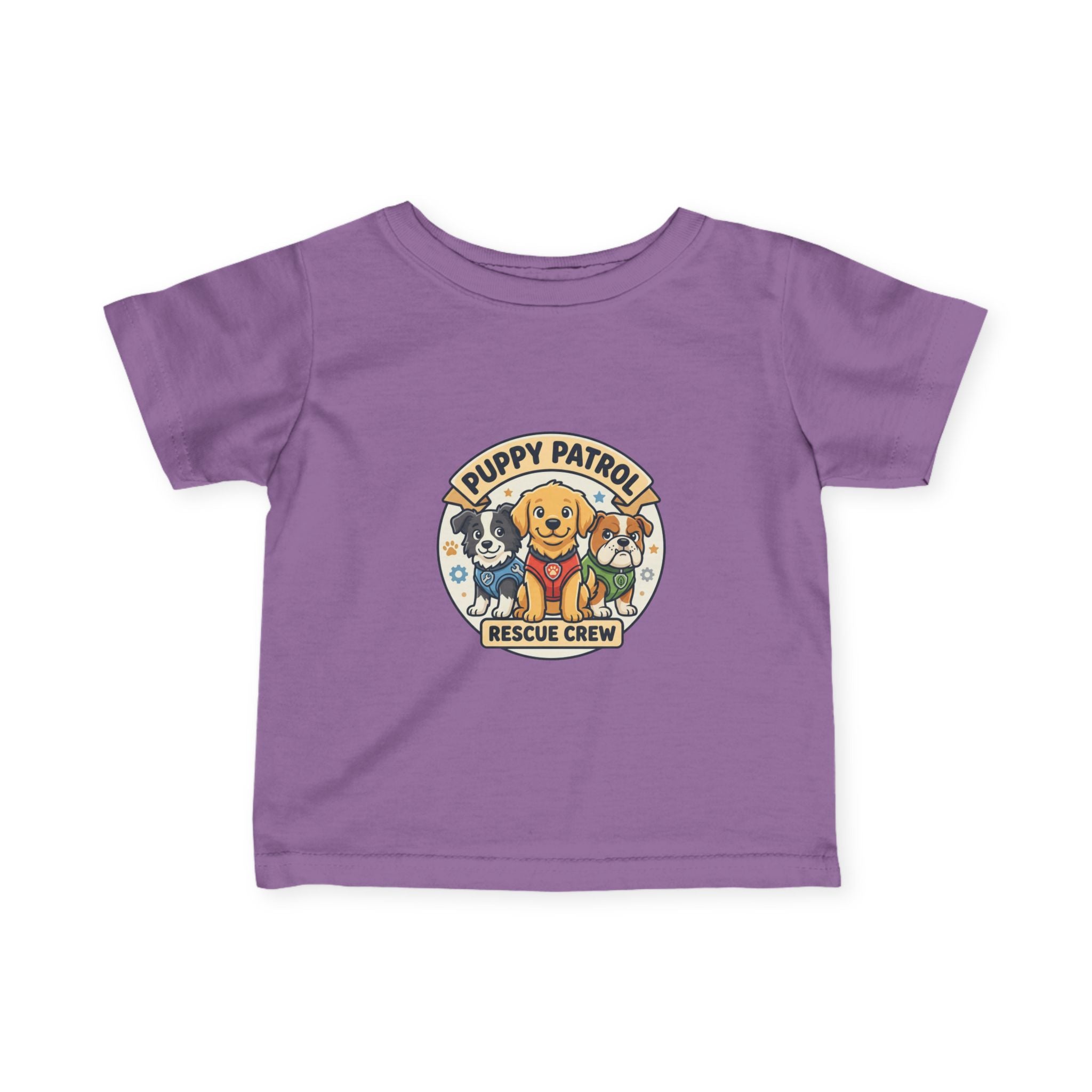 Infant Tee — "Puppy Patrol Rescue Crew" Cute Puppy Graphic Baby Shirt