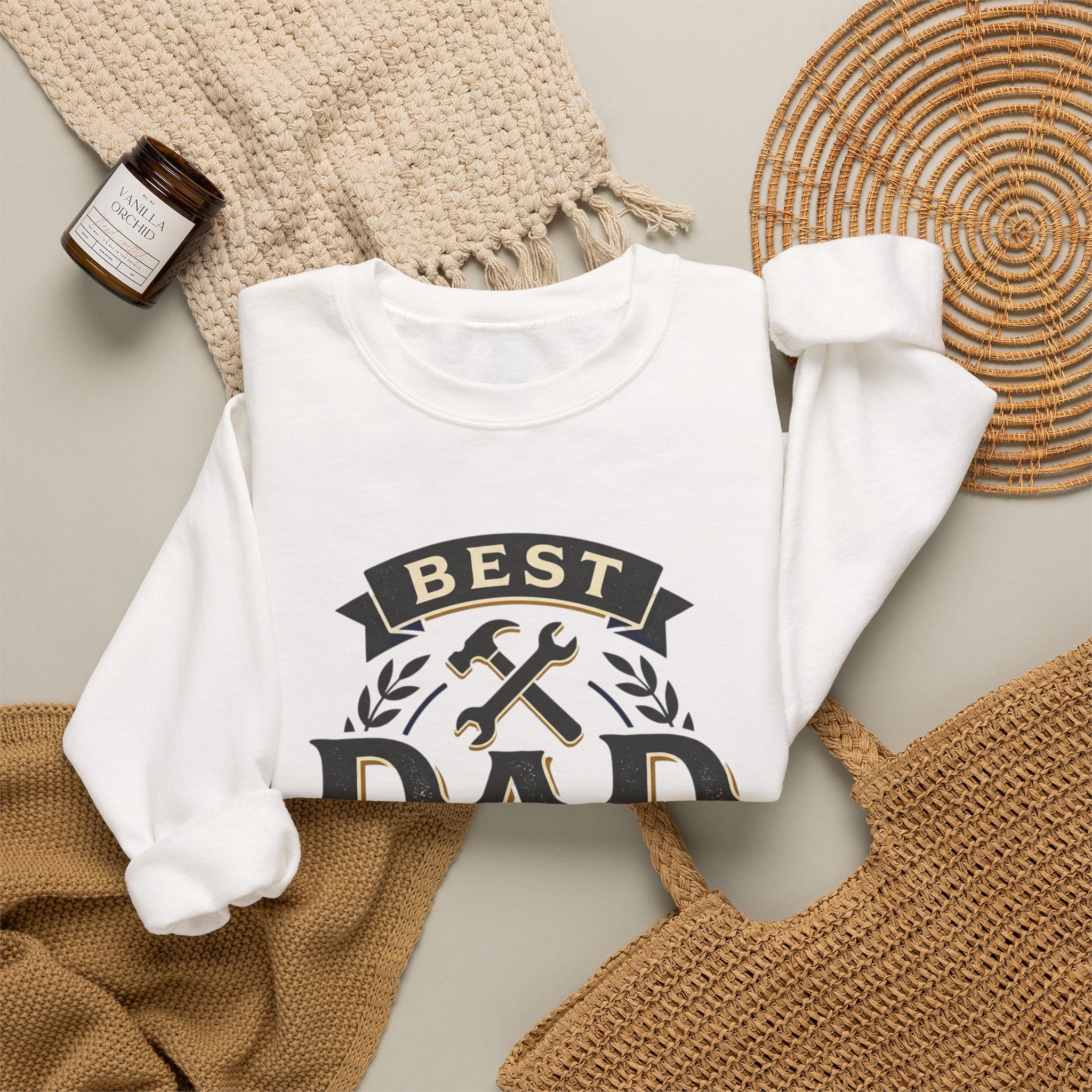 Best Dad Ever Sweatshirt — "Lead with love, live with courage" Crewneck