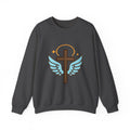 Christian Cross Sweatshirt — "Jesus Saved My Life" Crewneck with Wings & Roses
