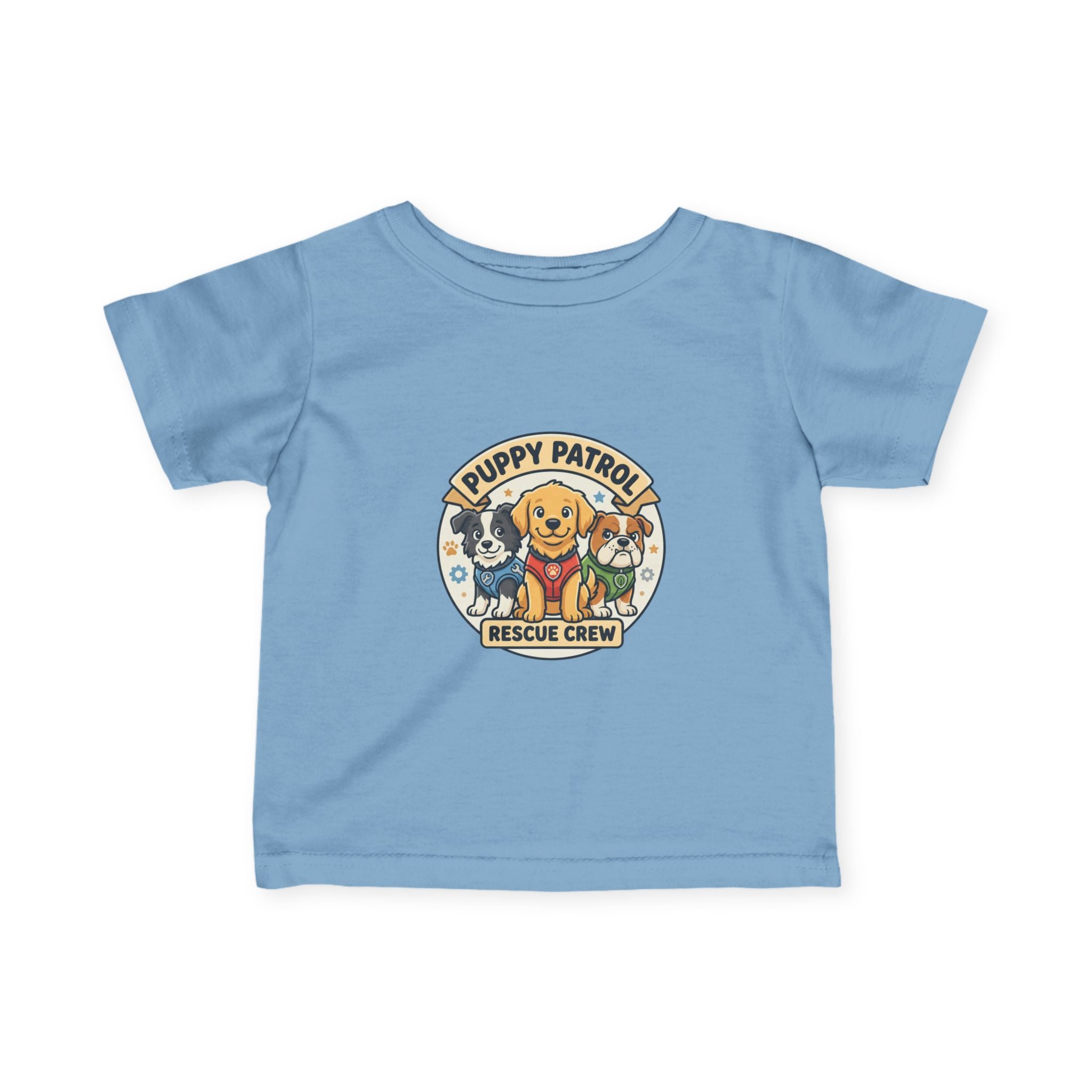 Infant Tee — "Puppy Patrol Rescue Crew" Cute Puppy Graphic Baby Shirt