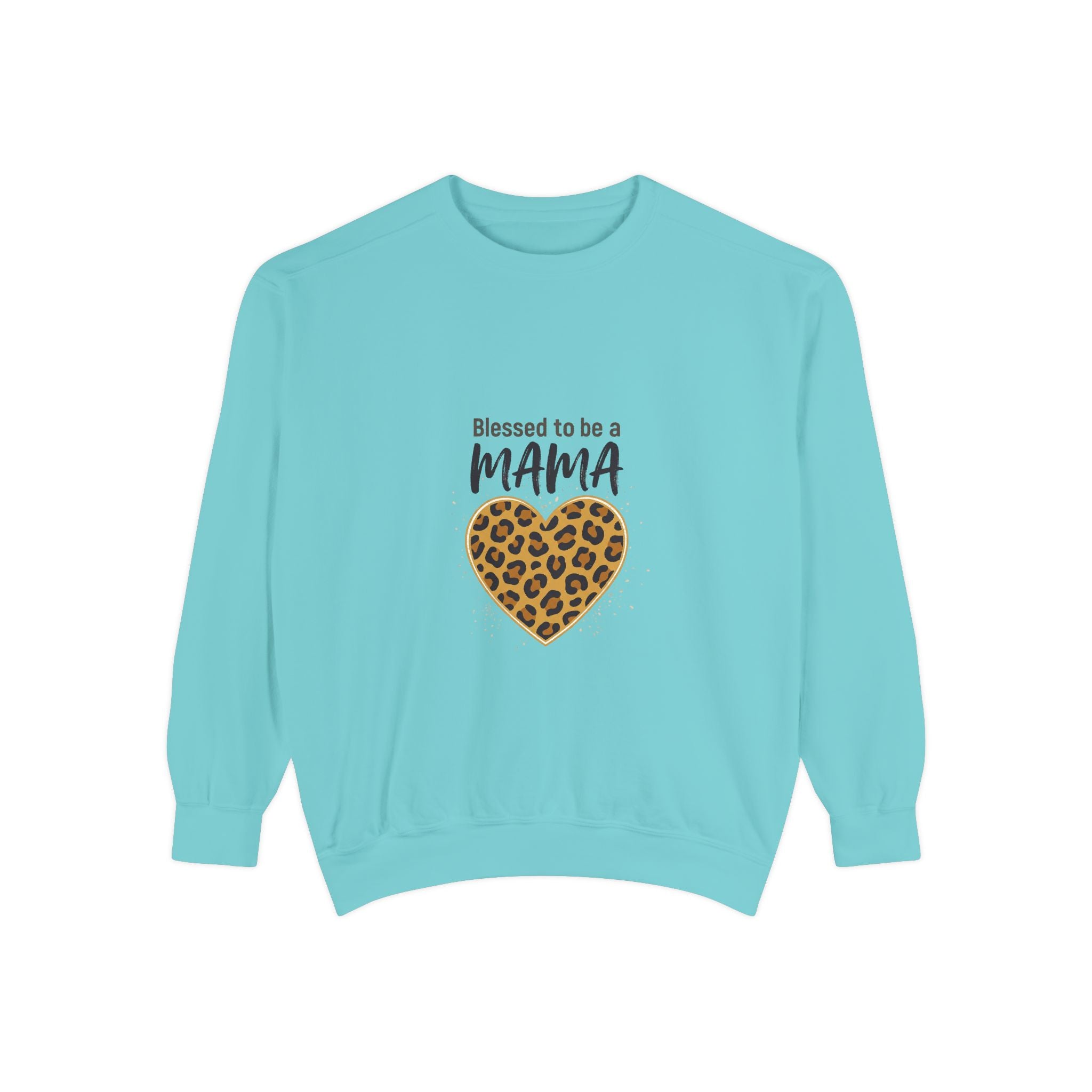 Blessed to Be a Mama Leopard Heart Sweatshirt
