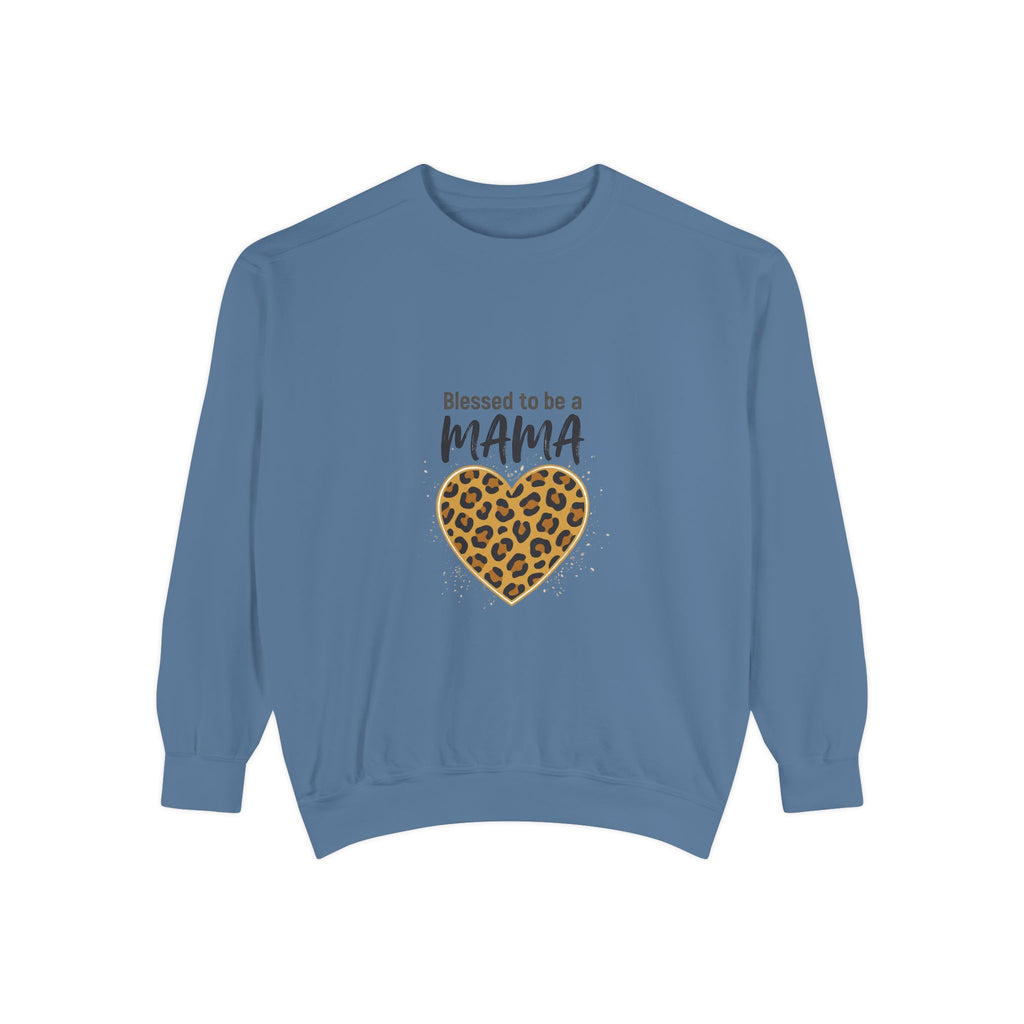 Blessed to Be a Mama Leopard Heart Sweatshirt