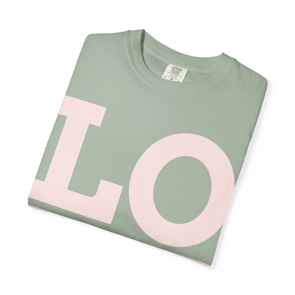 LOVE Graphic T‑Shirt — Soft Pink Block Letter Tee for Valentine’s & Everyday Wear
