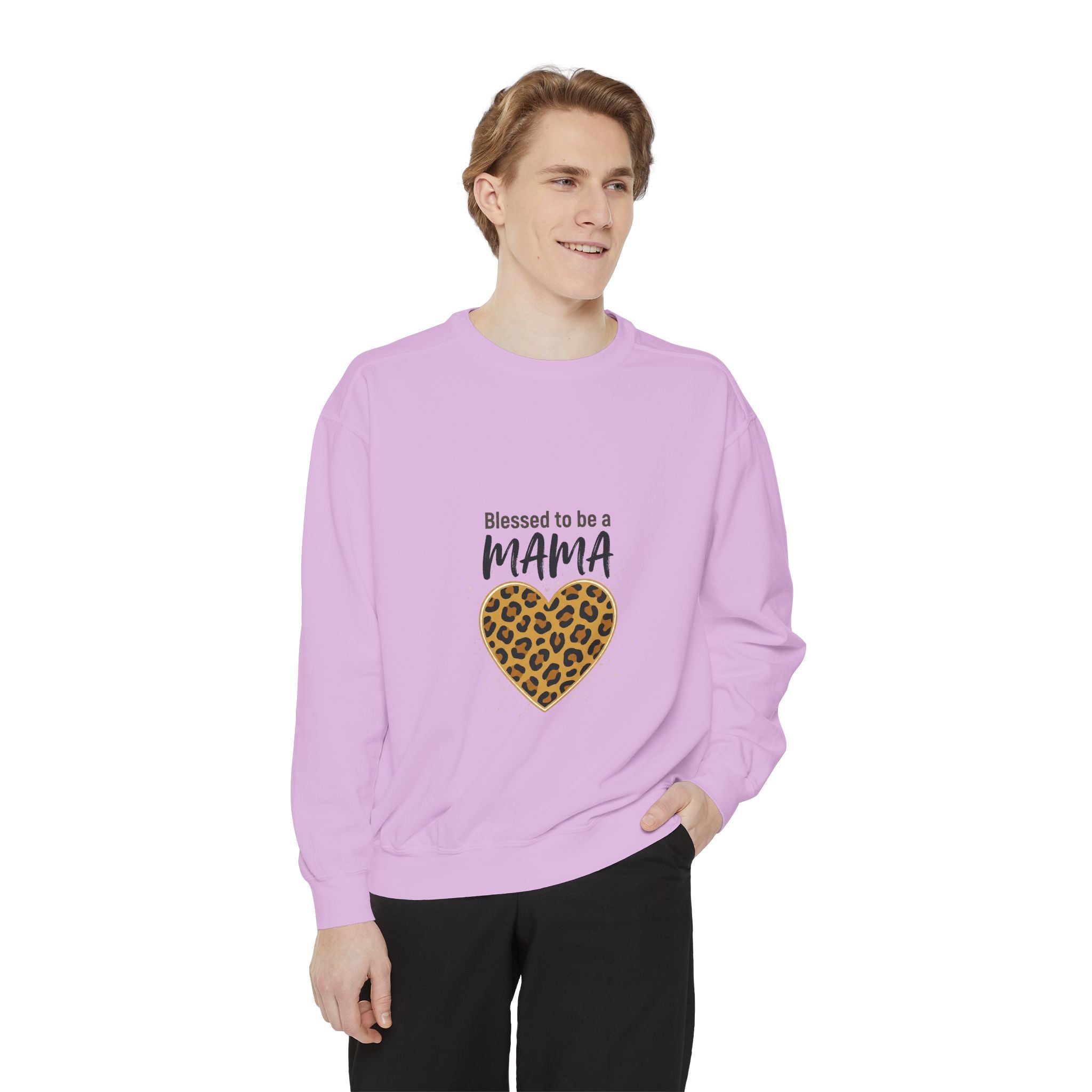 Blessed to Be a Mama Leopard Heart Sweatshirt