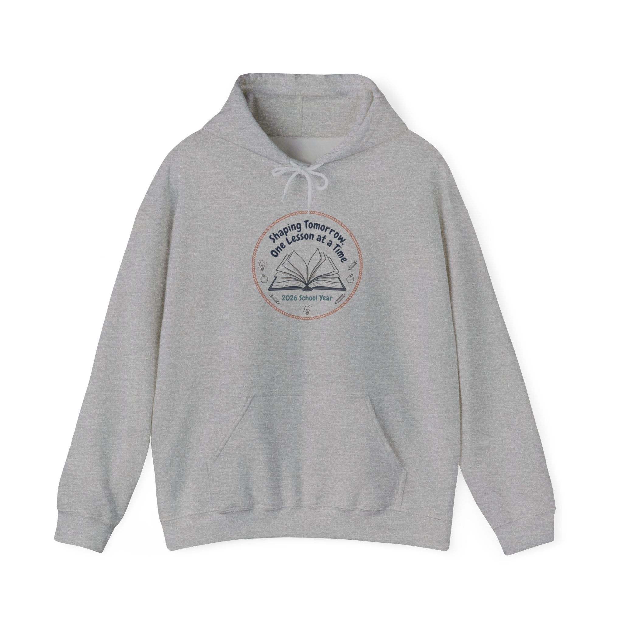 Reading Teacher Hoodie — “Shaping Tomorrows One Lesson at a Time” Book Logo
