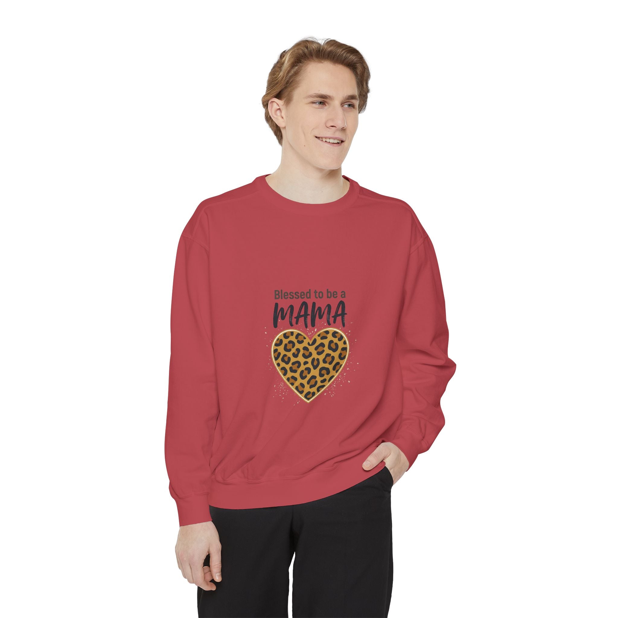 Blessed to Be a Mama Leopard Heart Sweatshirt