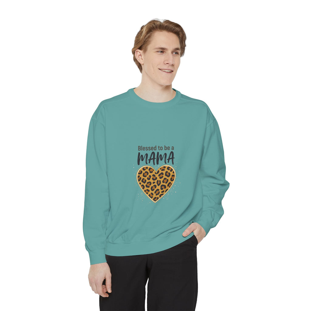 Blessed to Be a Mama Leopard Heart Sweatshirt