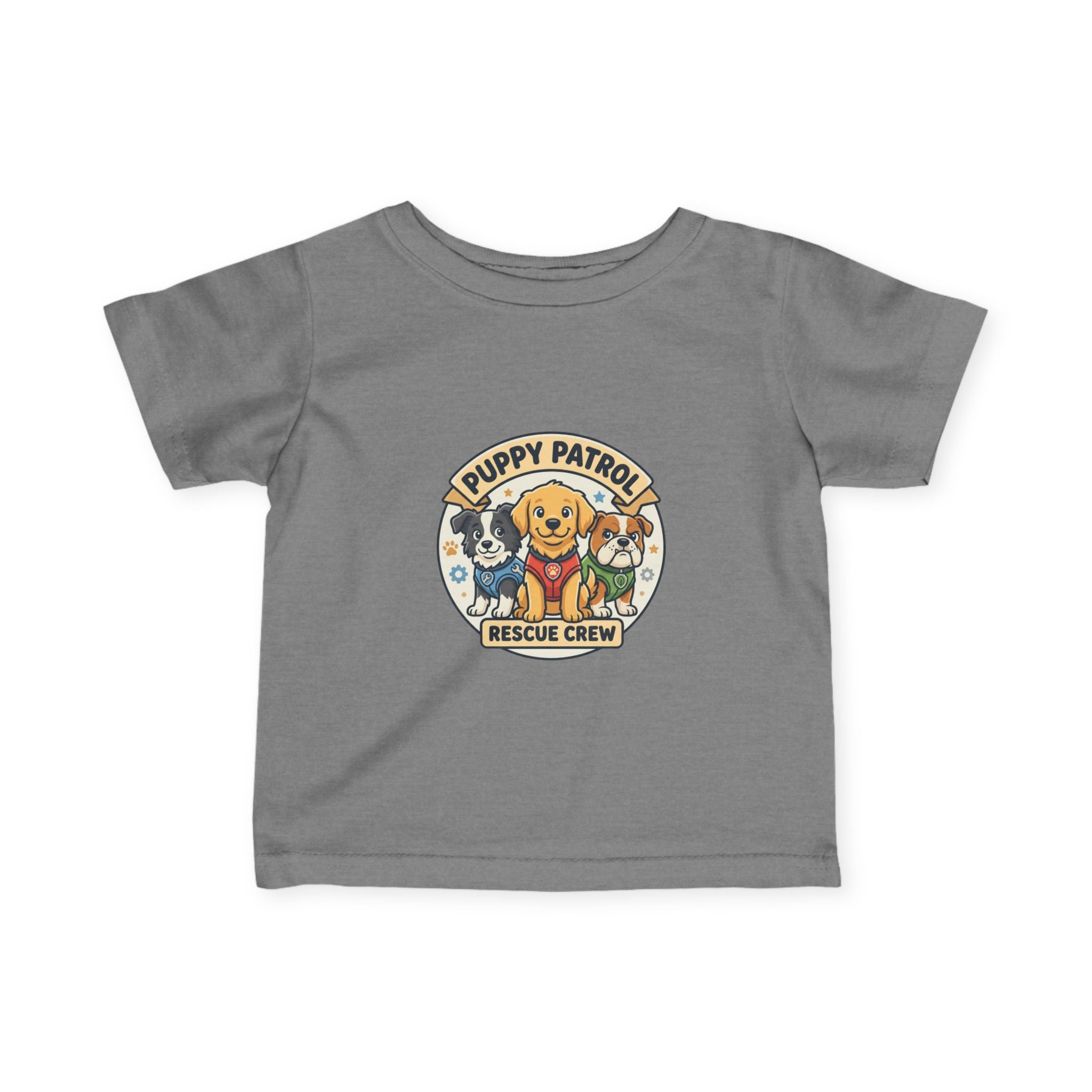 Infant Tee — "Puppy Patrol Rescue Crew" Cute Puppy Graphic Baby Shirt