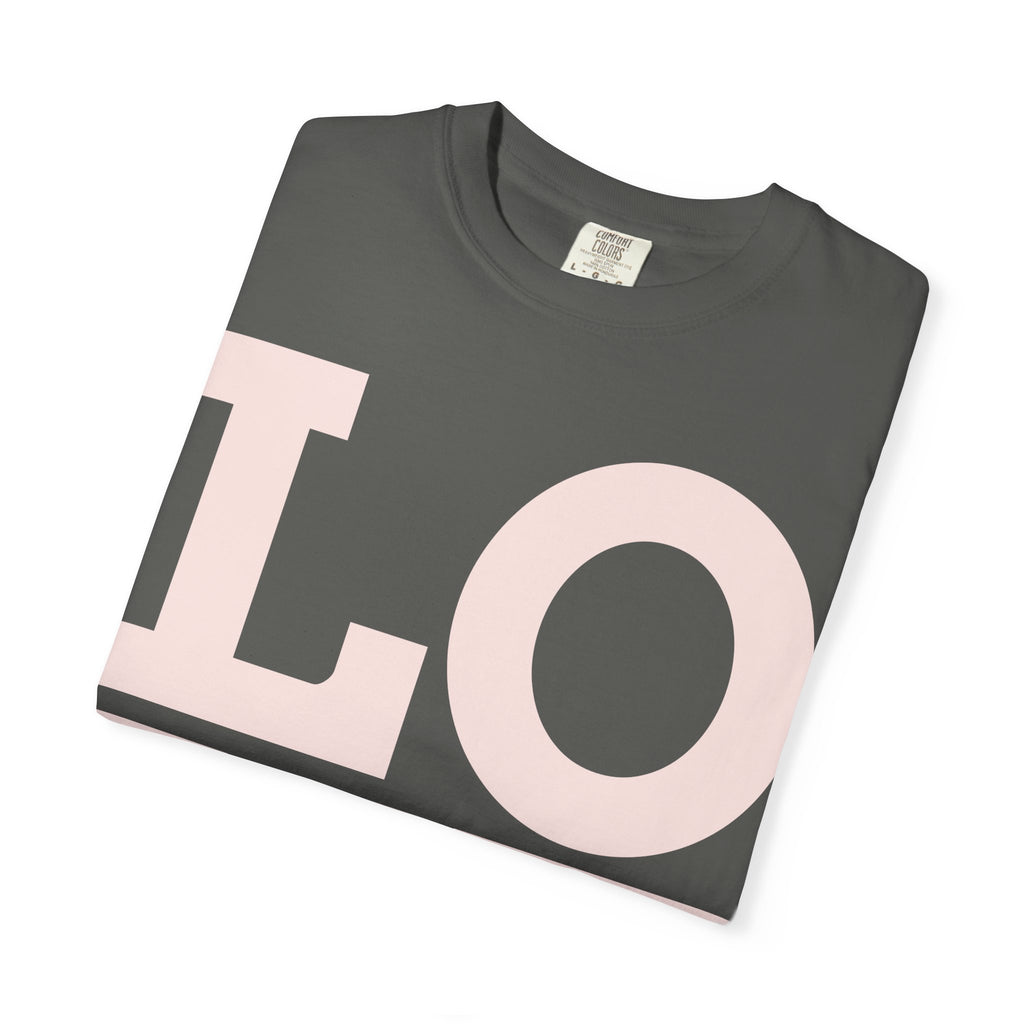 LOVE Graphic T‑Shirt — Soft Pink Block Letter Tee for Valentine’s & Everyday Wear