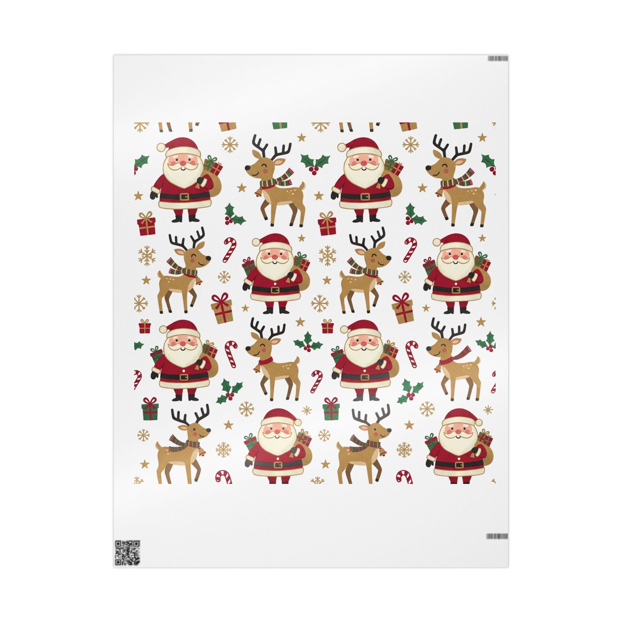 Christmas Santa & Reindeer Wrapping Paper — Festive Gift Wrap Roll