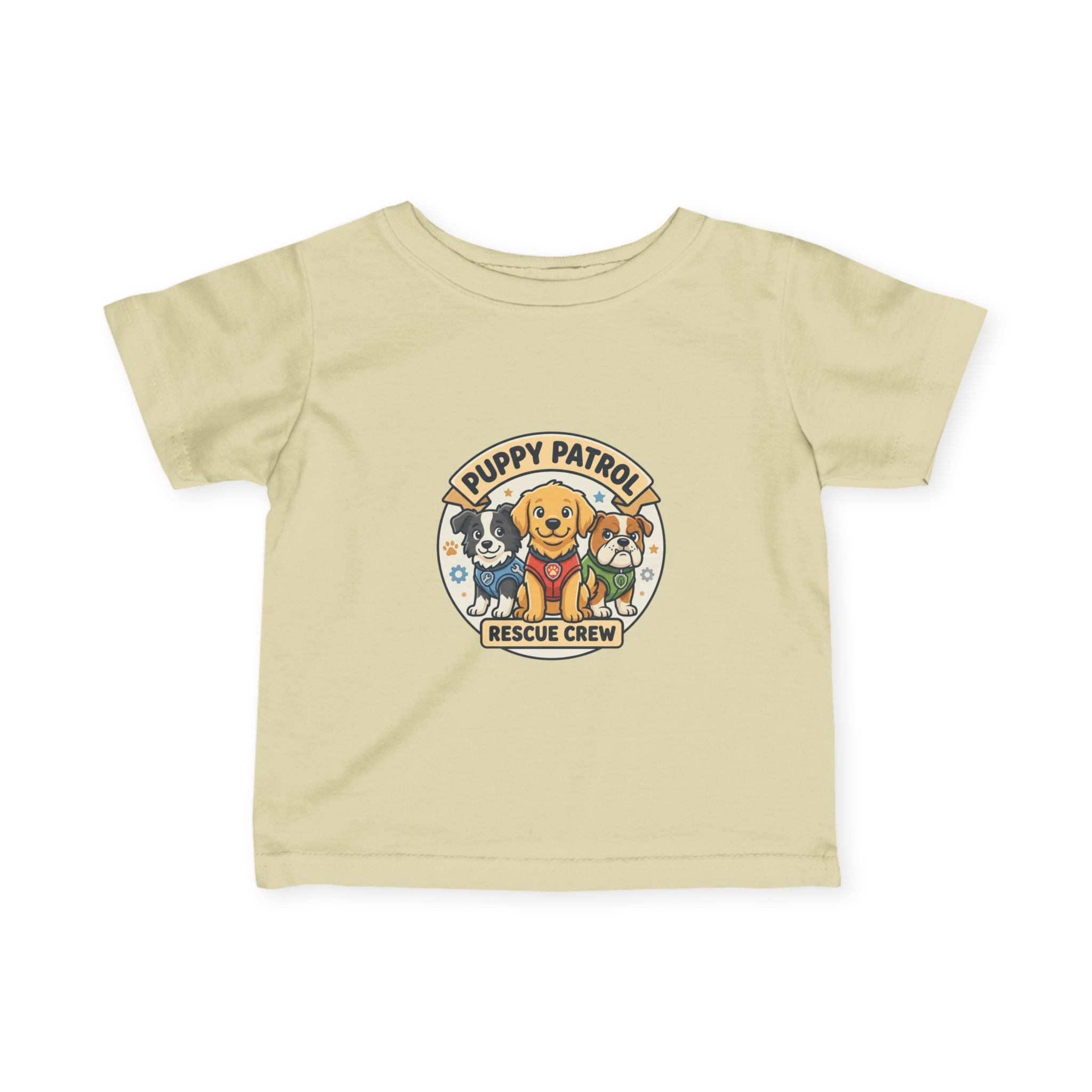 Infant Tee — "Puppy Patrol Rescue Crew" Cute Puppy Graphic Baby Shirt