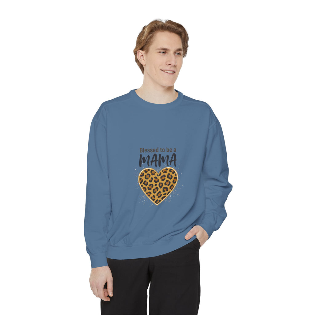 Blessed to Be a Mama Leopard Heart Sweatshirt