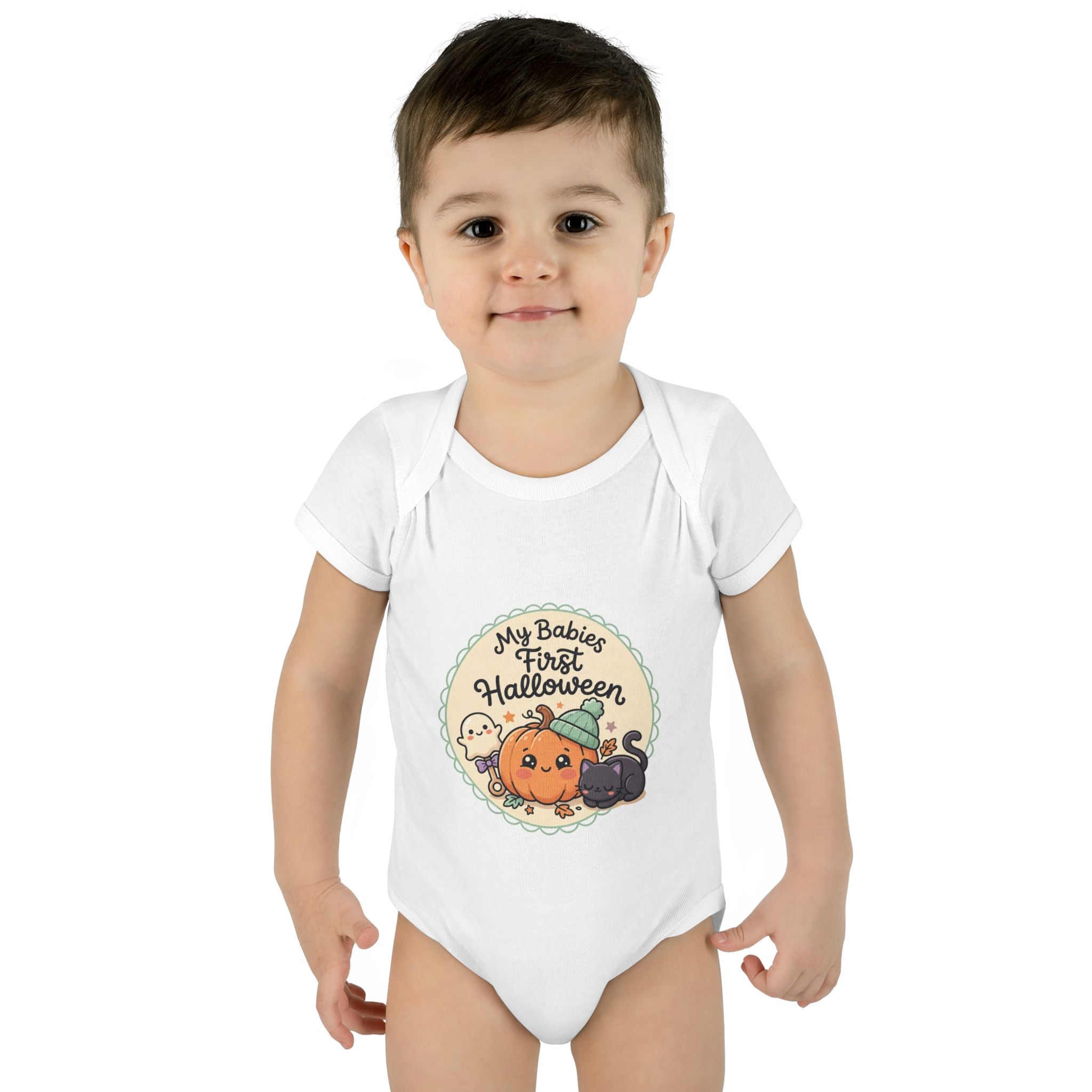 Infant Halloween Bodysuit — “My Baby's First Halloween” Cute Pumpkin & Ghosts