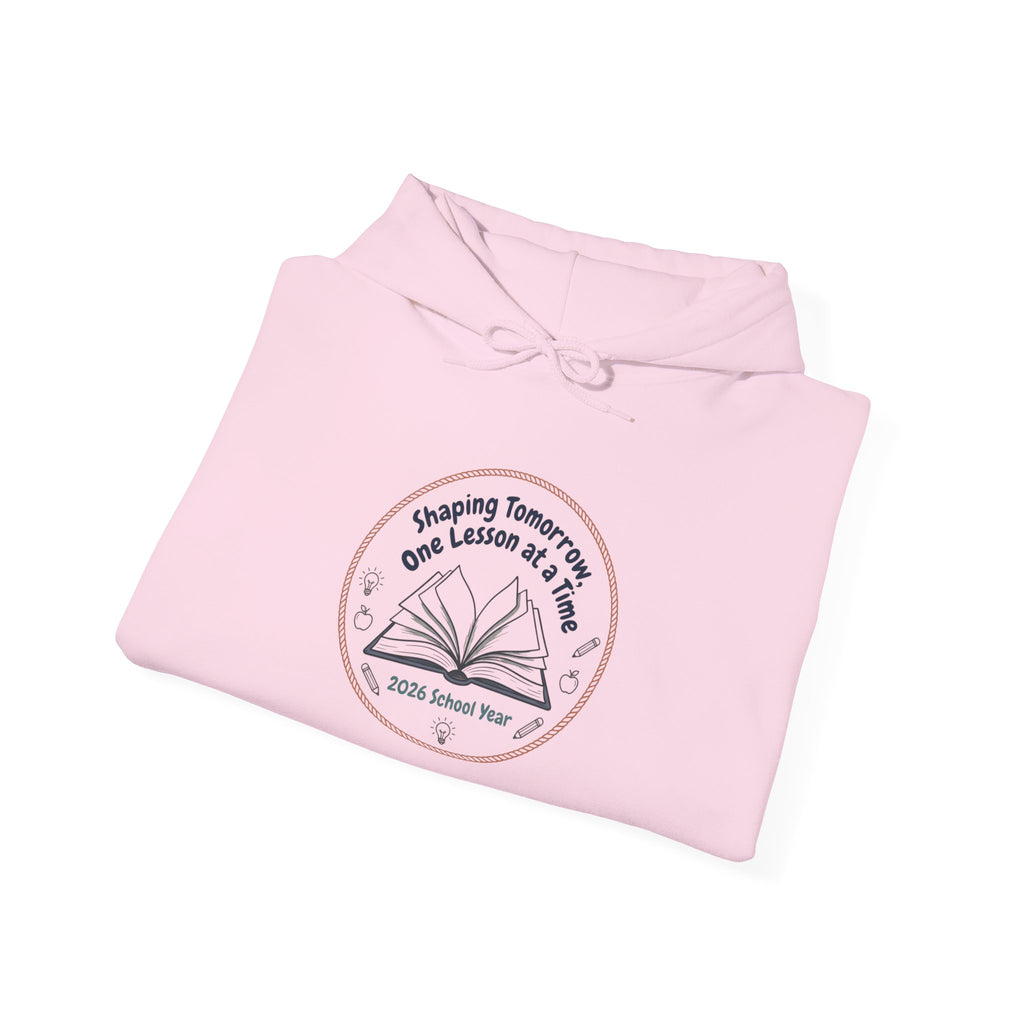 Reading Teacher Hoodie — “Shaping Tomorrows One Lesson at a Time” Book Logo