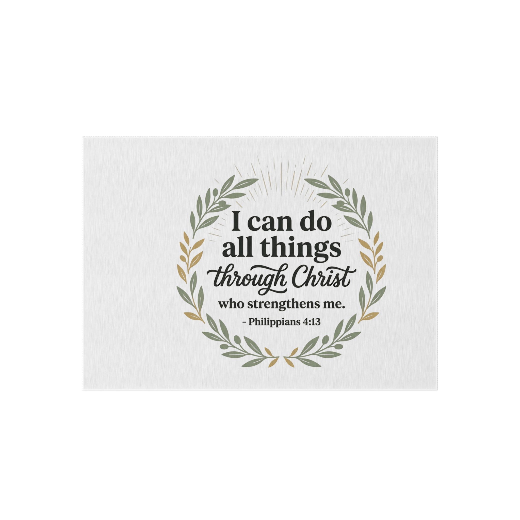 Philippians 4:13 Outdoor Rug — 'I Can Do All Things Through Christ' Wreath Doormat