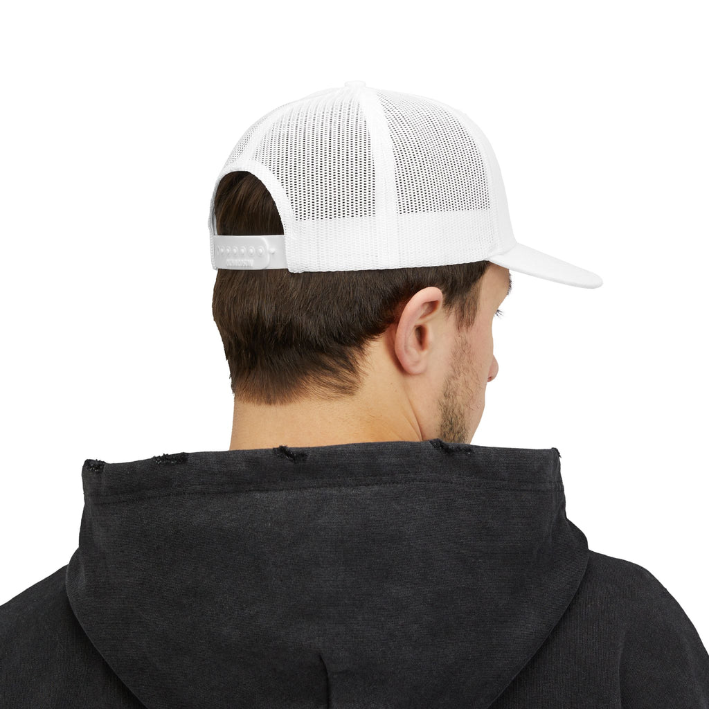 Trucker Cap — "Born to Fish, Forced to Work" Mesh Snapback