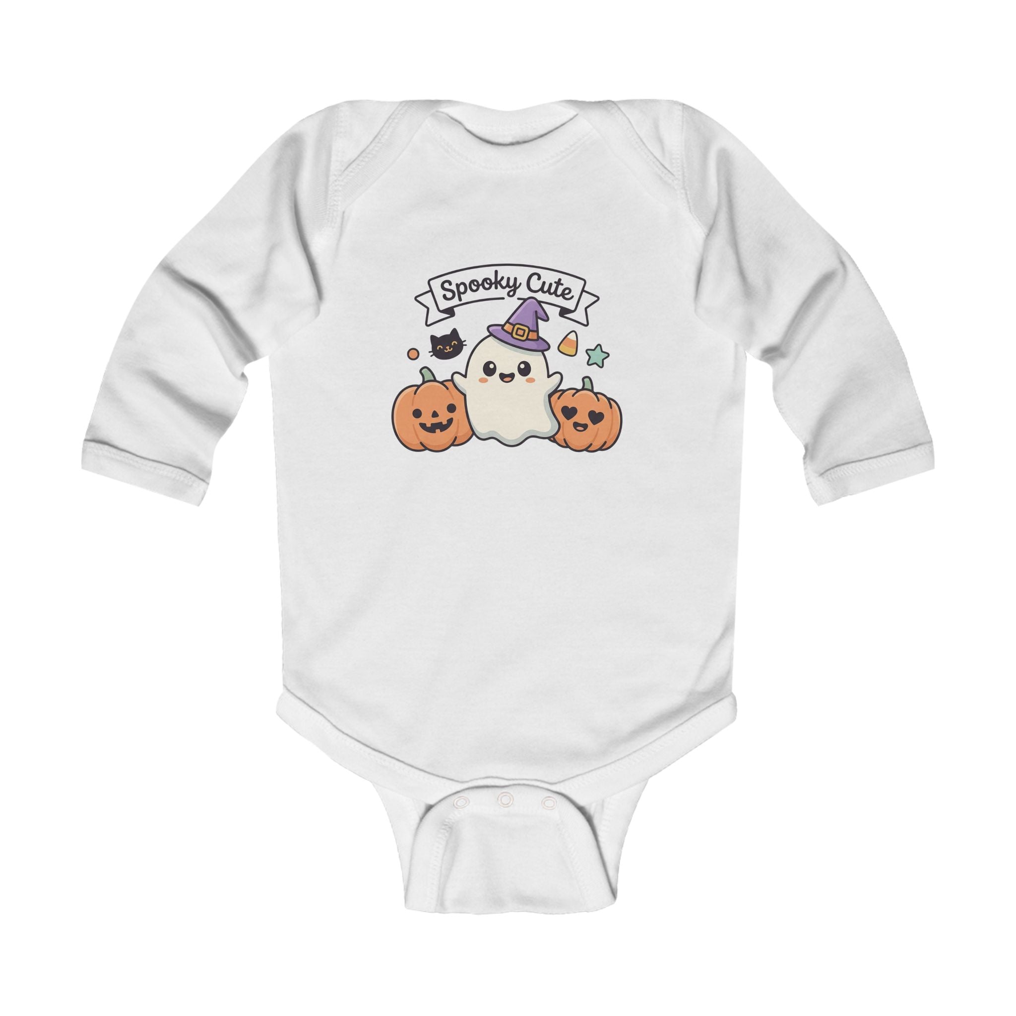 Infant Bodysuit - "Spooky Cute" Halloween Ghost & Pumpkin Baby Onesie