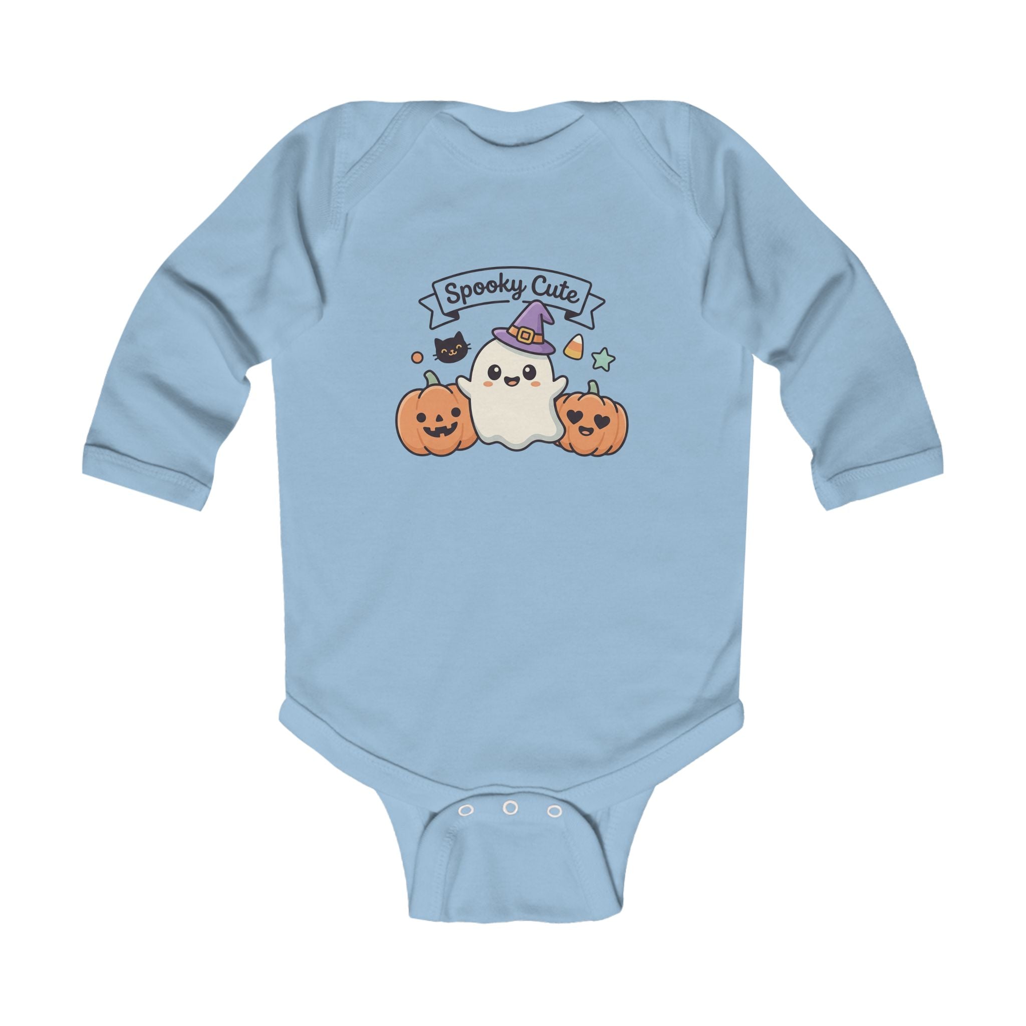 Infant Bodysuit - "Spooky Cute" Halloween Ghost & Pumpkin Baby Onesie