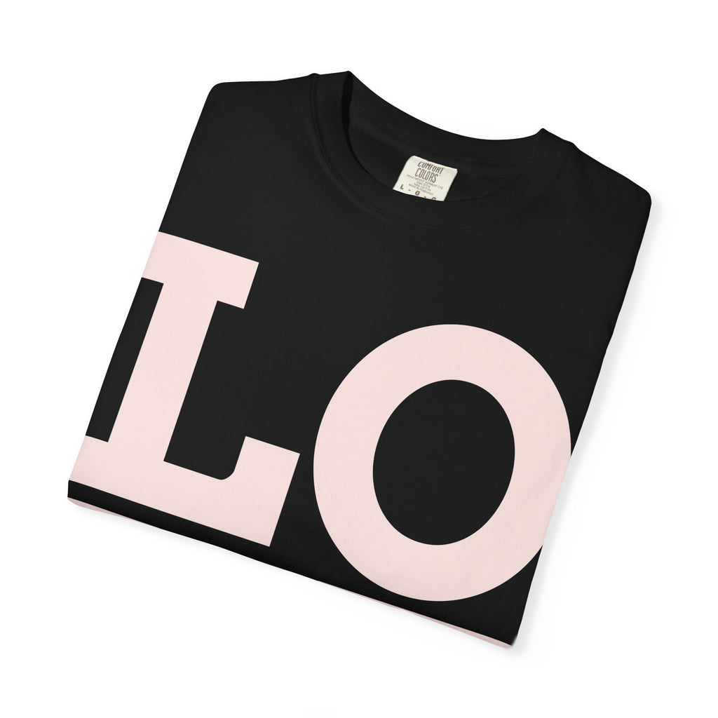 LOVE Graphic T‑Shirt — Soft Pink Block Letter Tee for Valentine’s & Everyday Wear