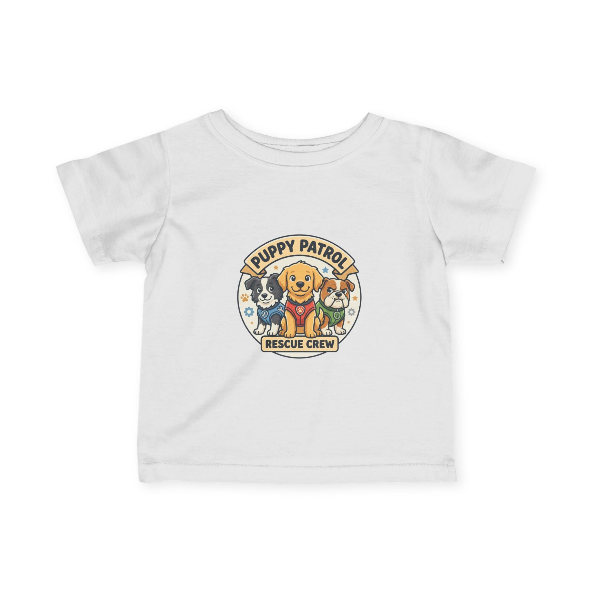 Infant Tee — "Puppy Patrol Rescue Crew" Cute Puppy Graphic Baby Shirt