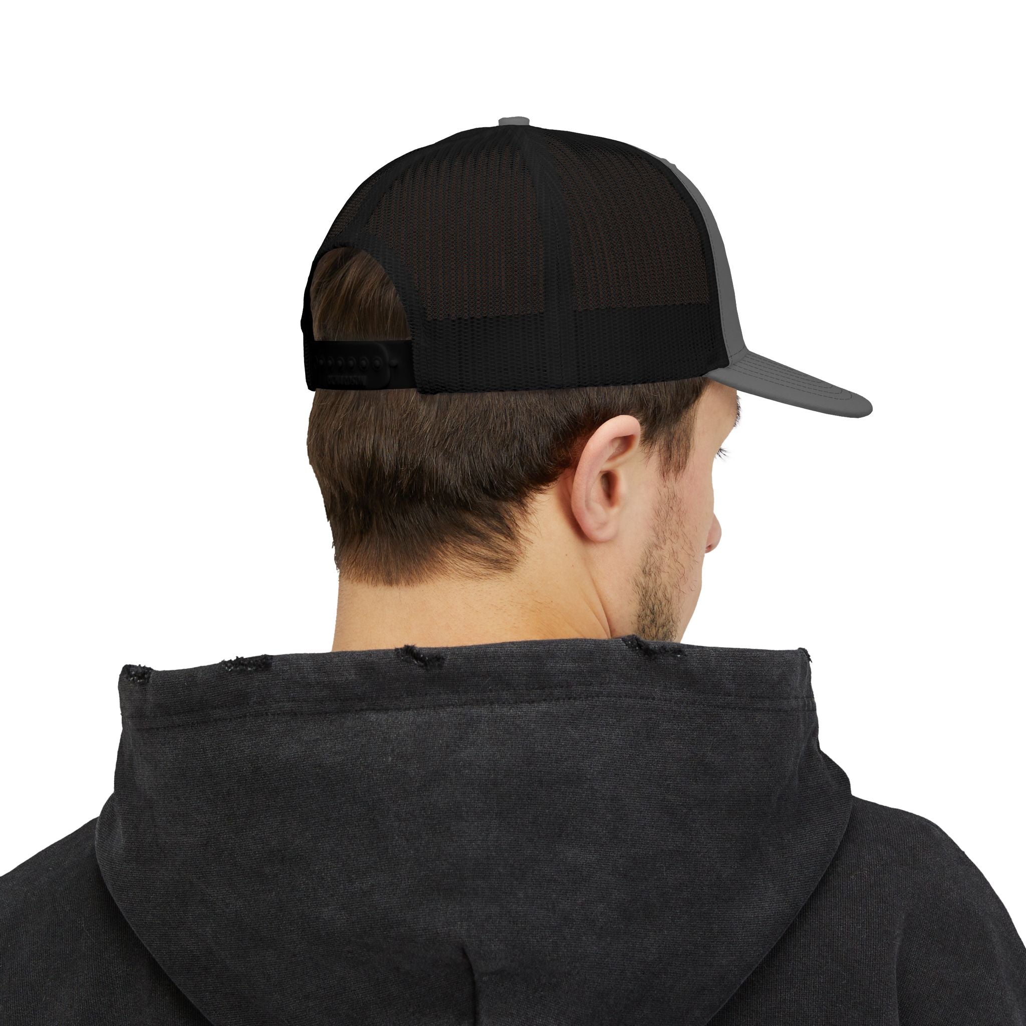 Trucker Cap — "Born to Fish, Forced to Work" Mesh Snapback