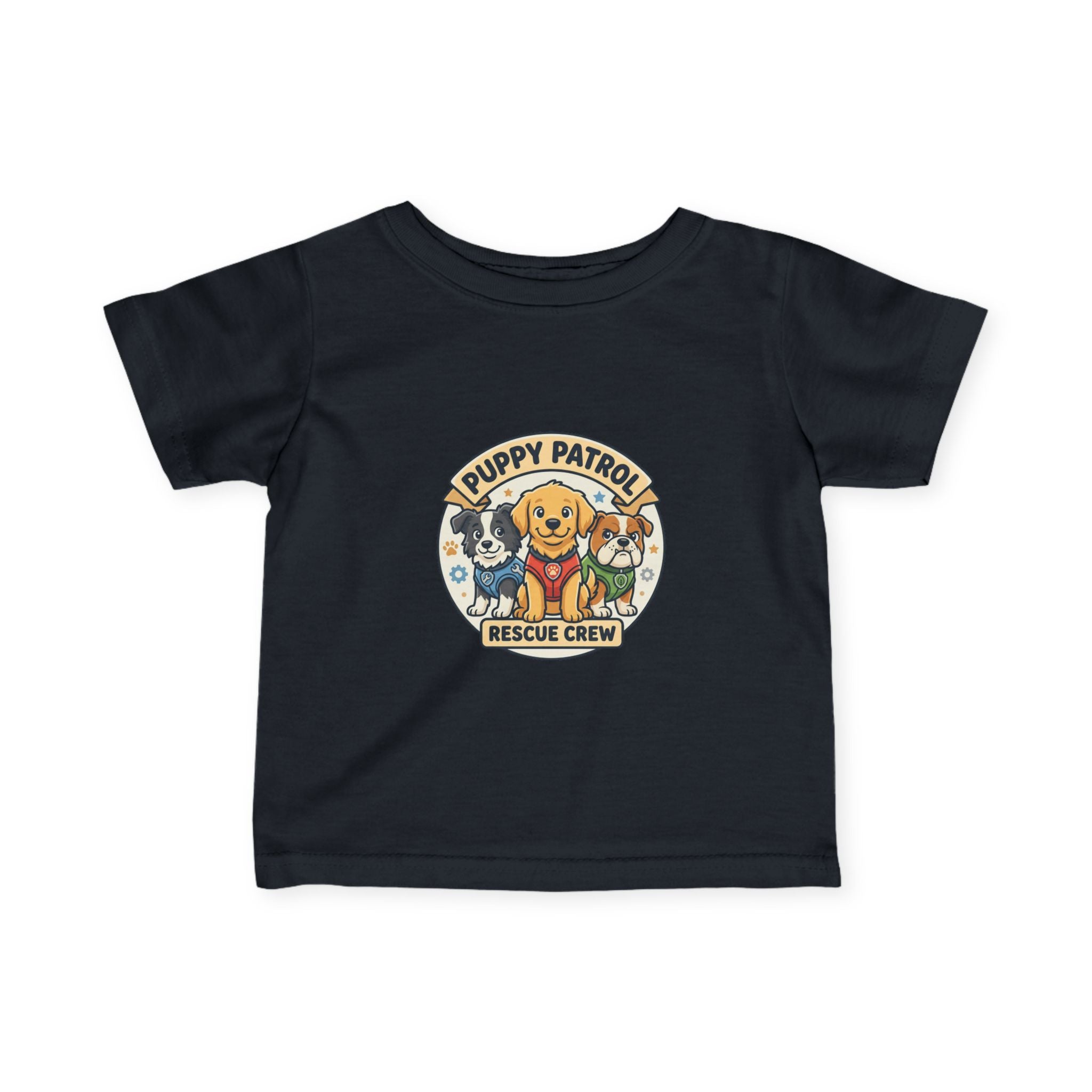 Infant Tee — "Puppy Patrol Rescue Crew" Cute Puppy Graphic Baby Shirt