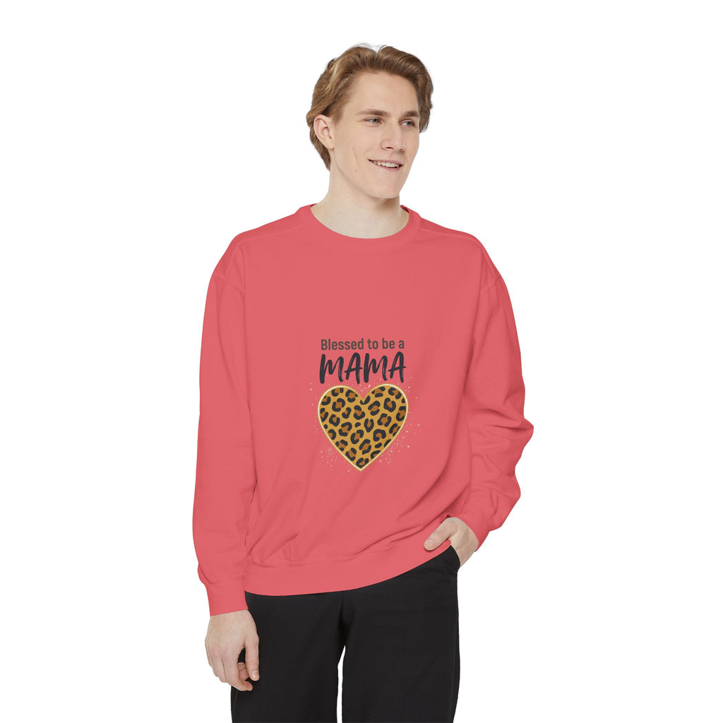 Blessed to Be a Mama Leopard Heart Sweatshirt