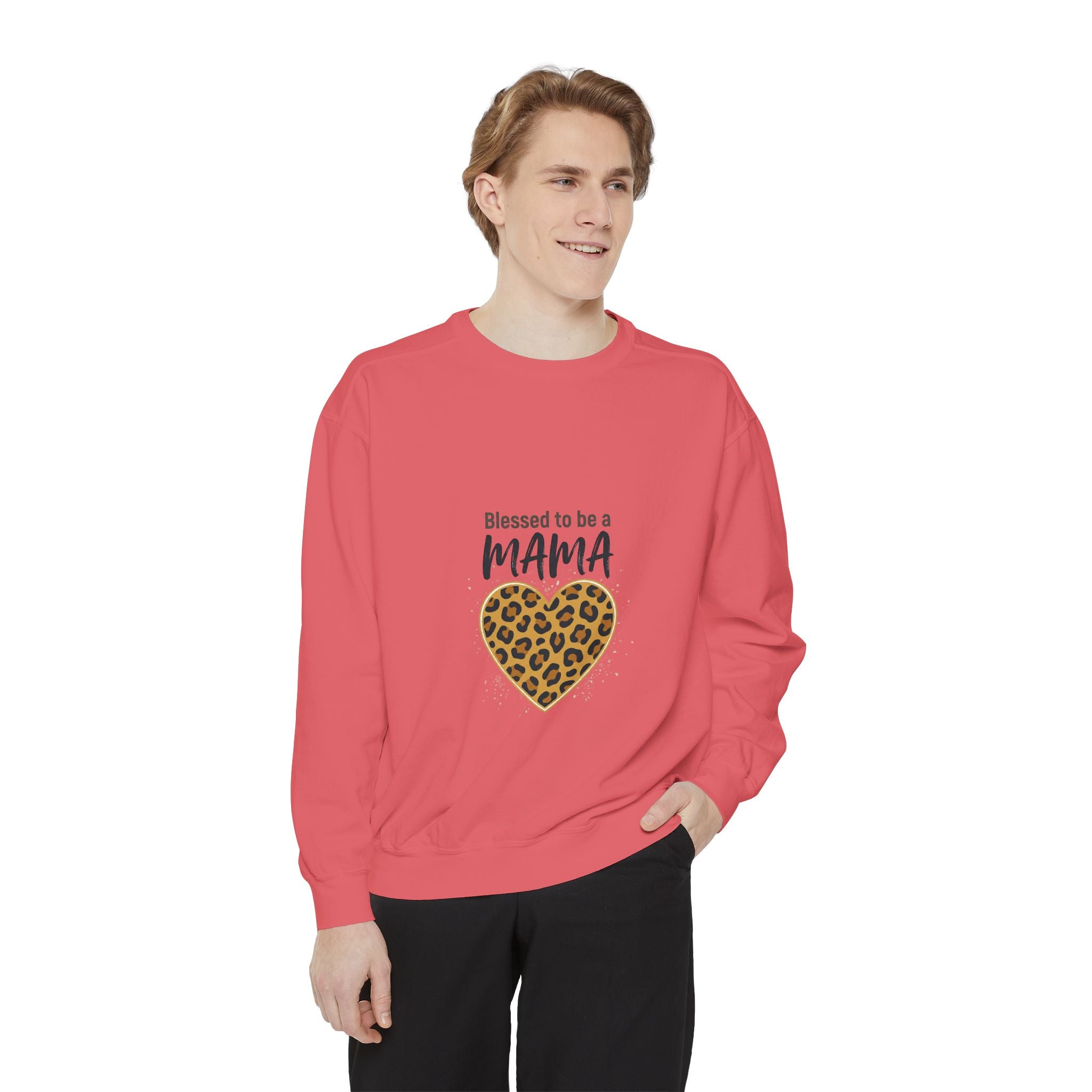 Blessed to Be a Mama Leopard Heart Sweatshirt