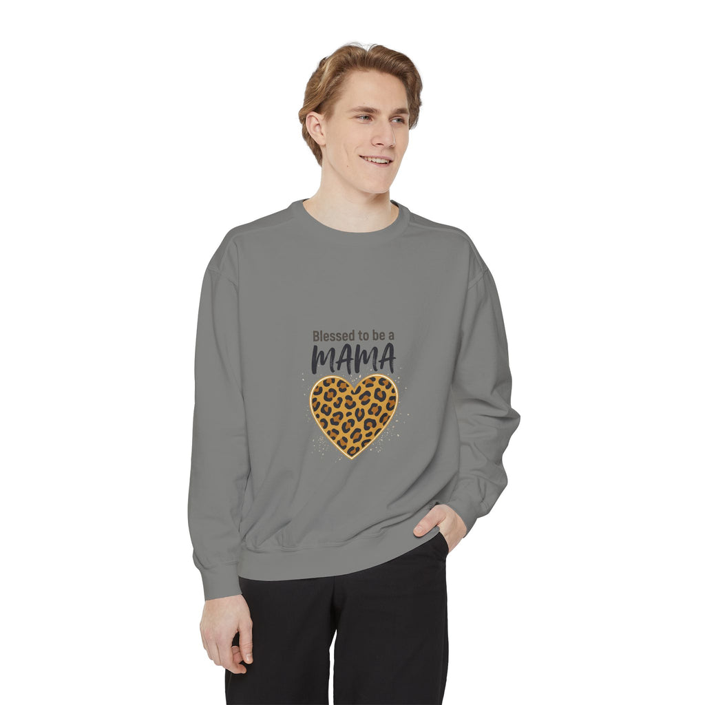 Blessed to Be a Mama Leopard Heart Sweatshirt