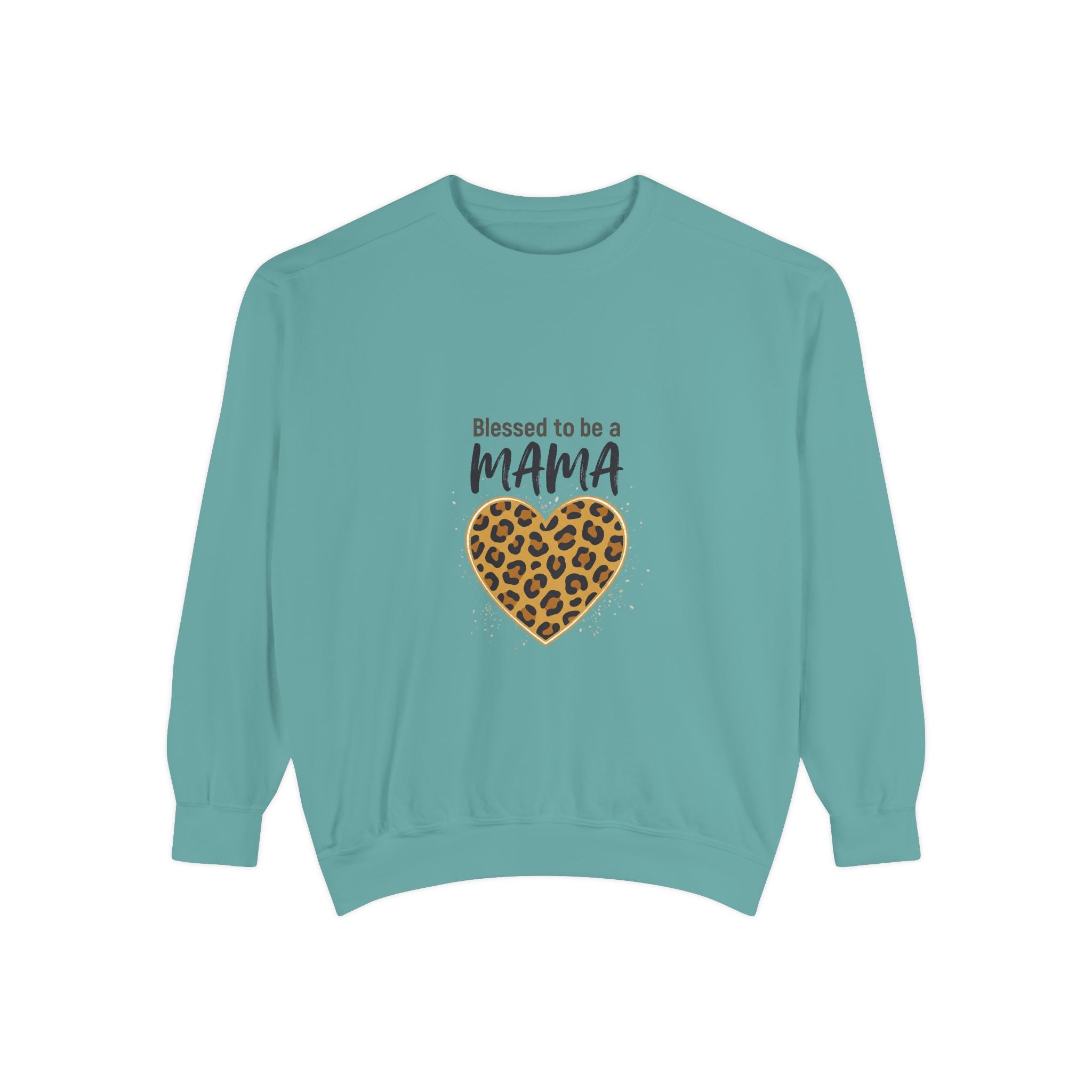 Blessed to Be a Mama Leopard Heart Sweatshirt