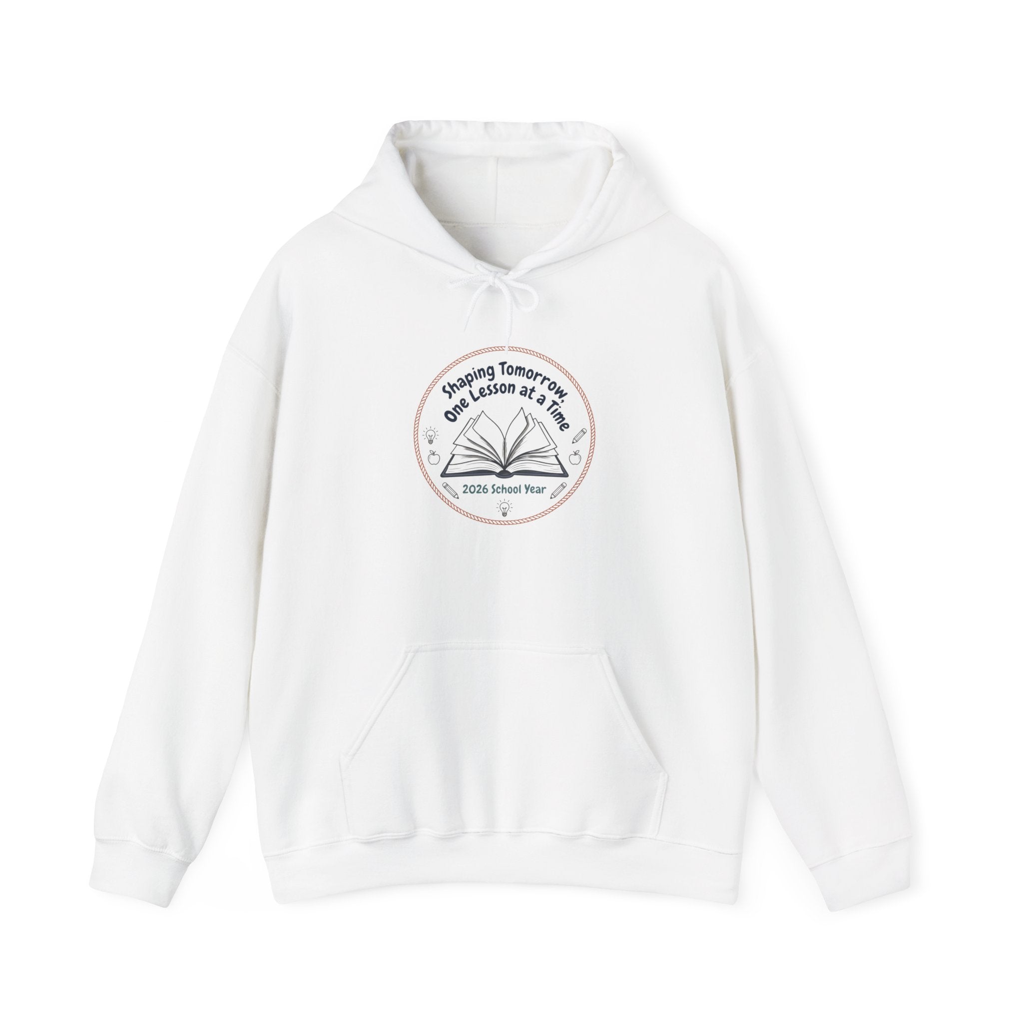 Reading Teacher Hoodie — “Shaping Tomorrows One Lesson at a Time” Book Logo