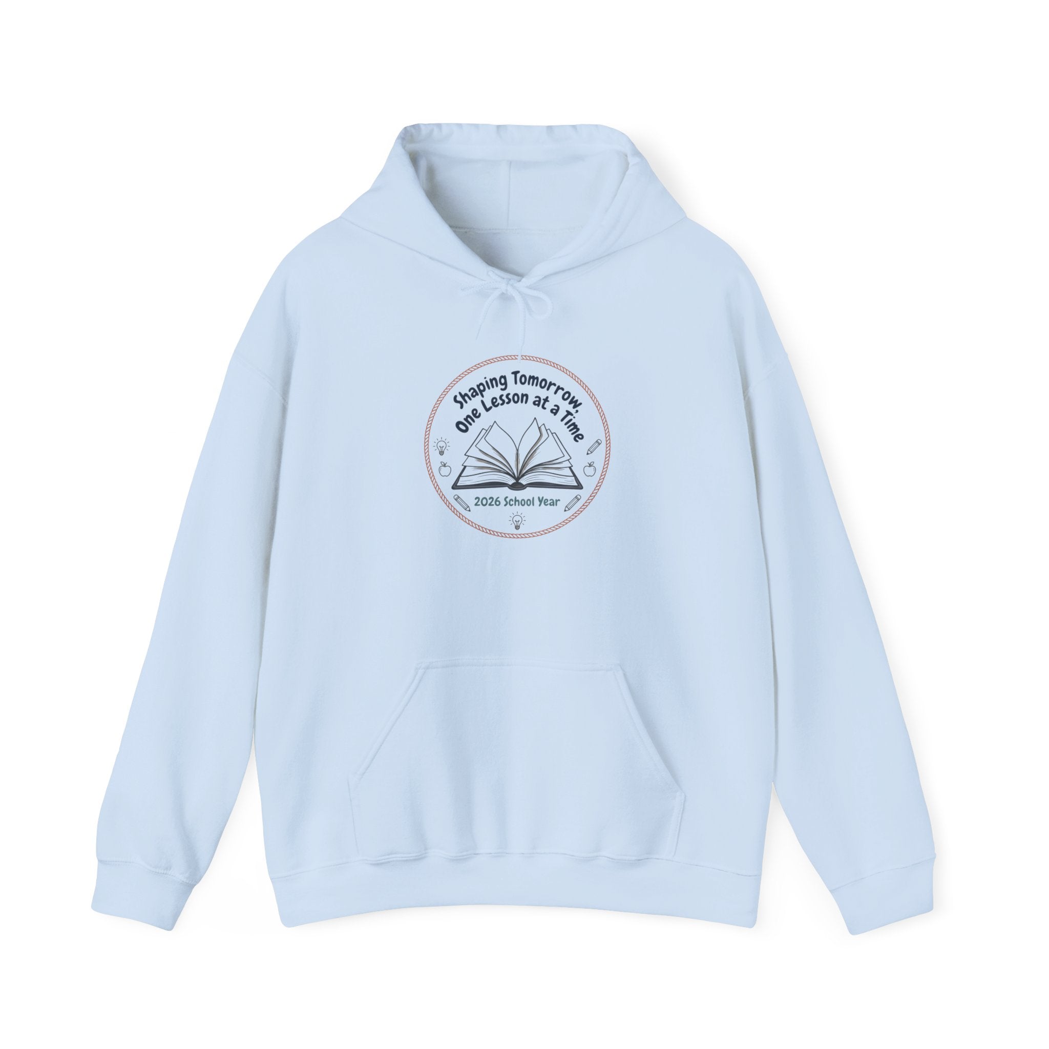 Reading Teacher Hoodie — “Shaping Tomorrows One Lesson at a Time” Book Logo