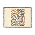 Leopard Print Woven Throw Blanket — Cozy Animal Pattern Fringe Tapestry