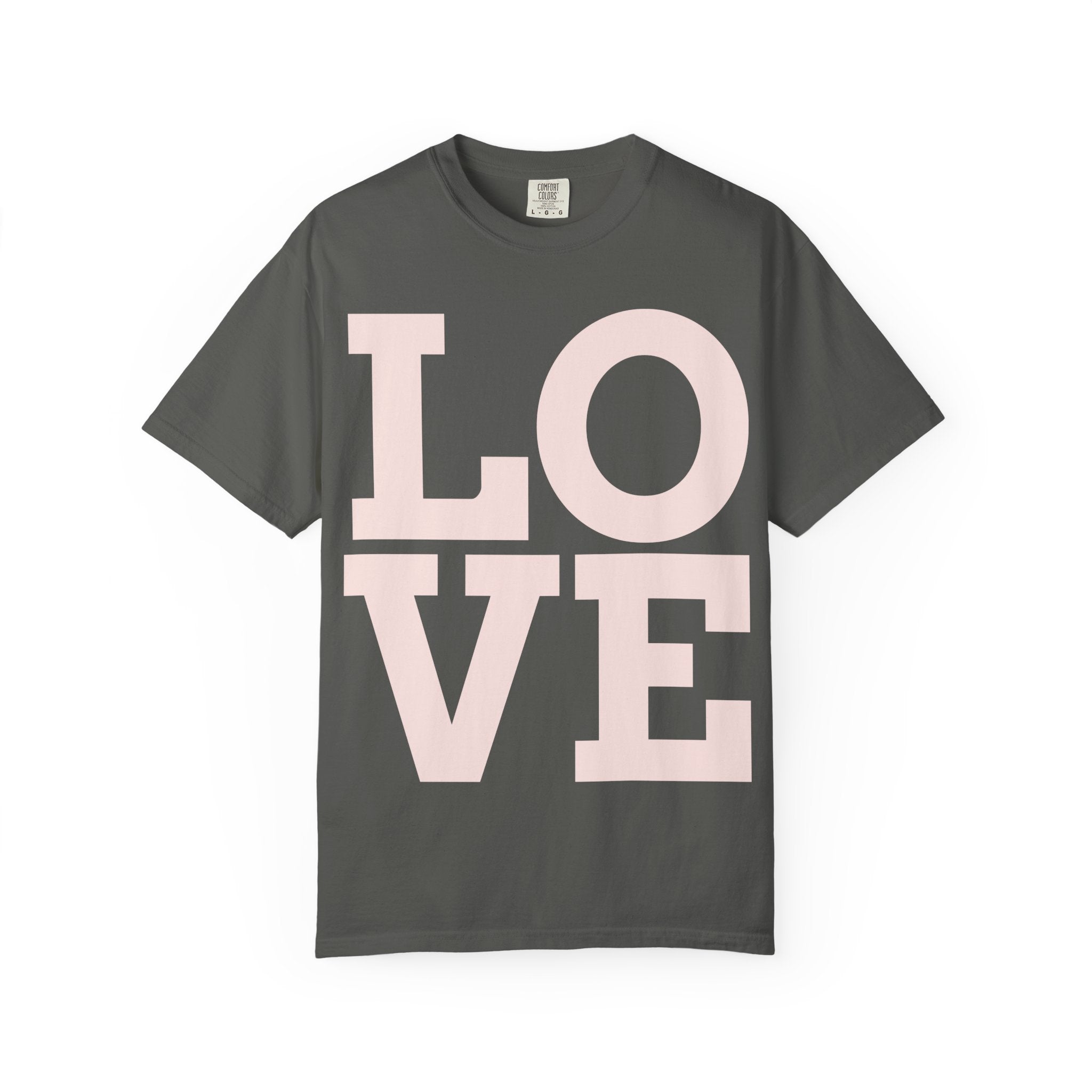 LOVE Graphic T‑Shirt — Soft Pink Block Letter Tee for Valentine’s & Everyday Wear