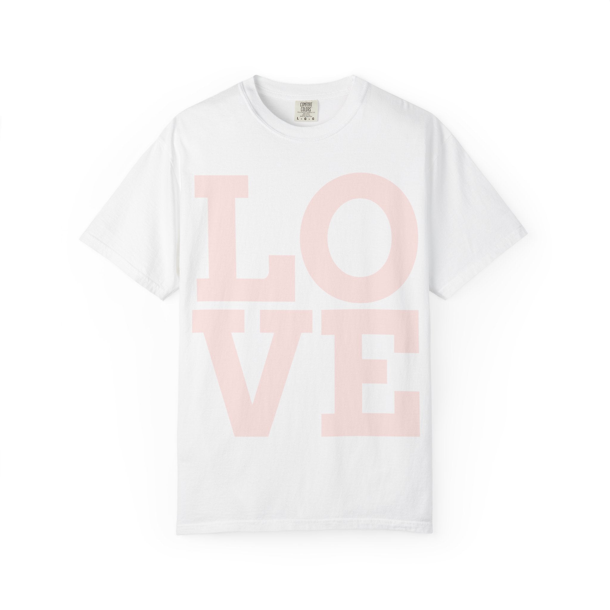 LOVE Graphic T‑Shirt — Soft Pink Block Letter Tee for Valentine’s & Everyday Wear