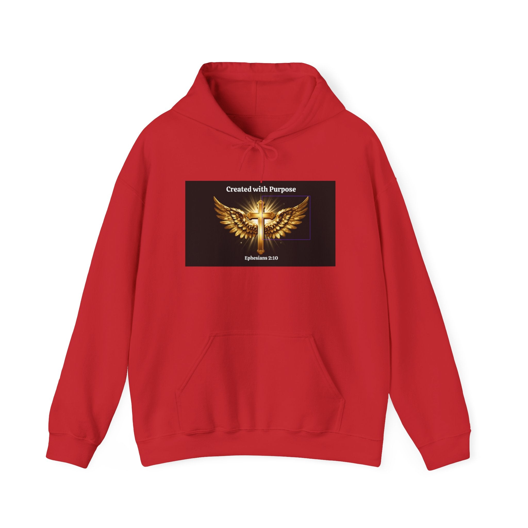 Created with Purpose Hoodie — Christian Wings Cross Sweatshirt (Psalm 139:14)