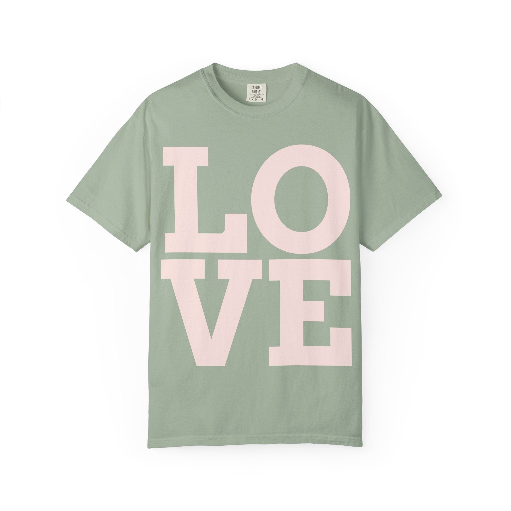 LOVE Graphic T‑Shirt — Soft Pink Block Letter Tee for Valentine’s & Everyday Wear