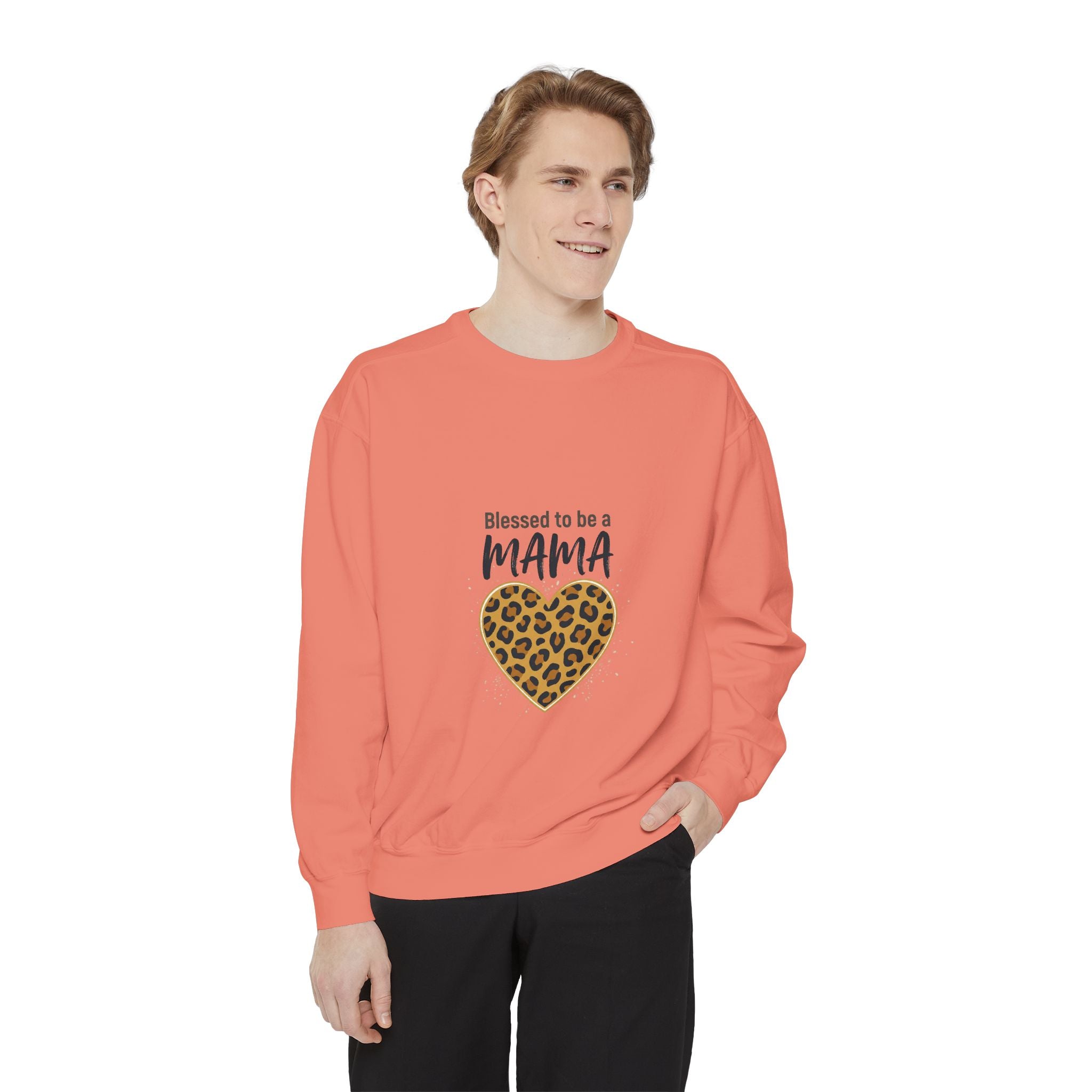Blessed to Be a Mama Leopard Heart Sweatshirt