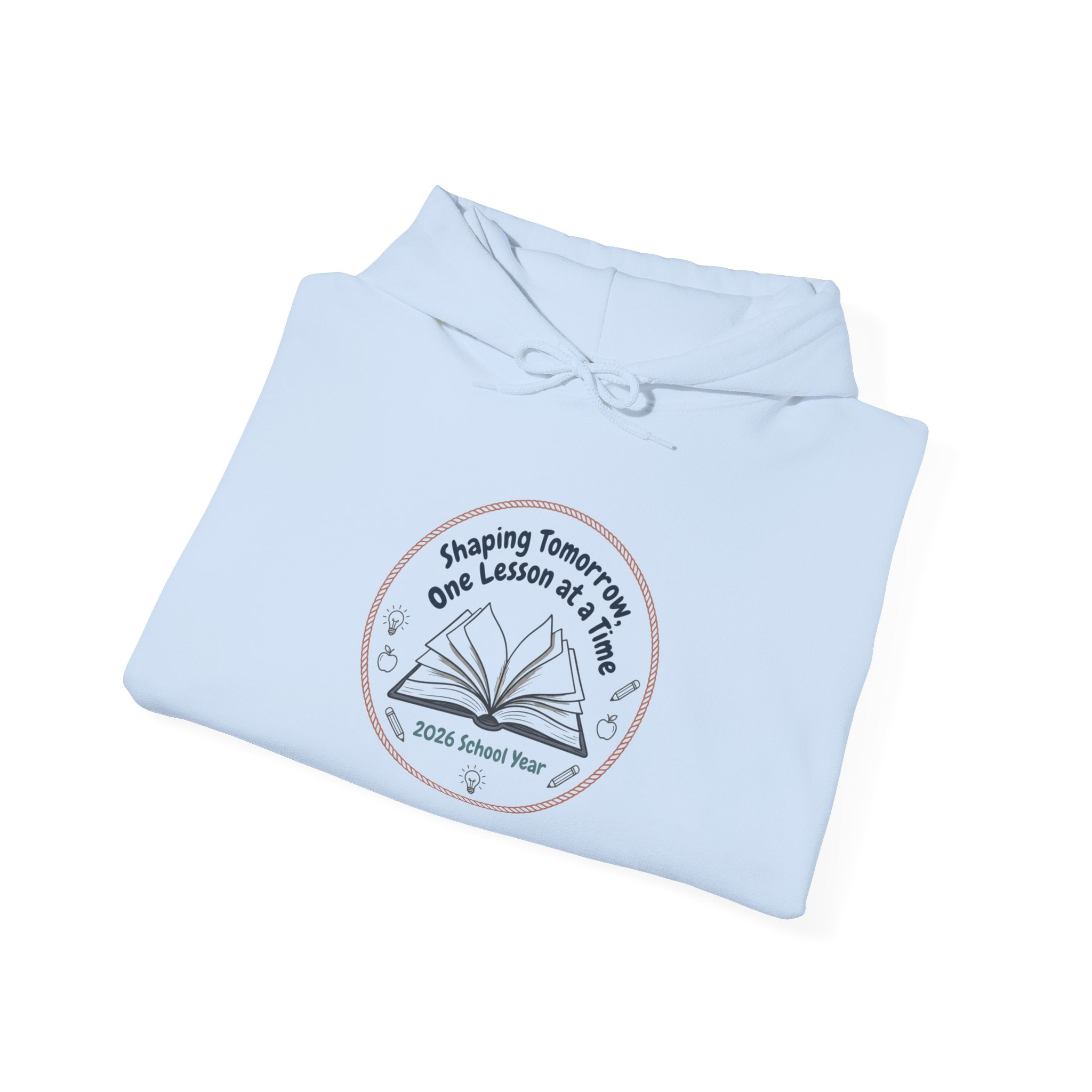 Reading Teacher Hoodie — “Shaping Tomorrows One Lesson at a Time” Book Logo
