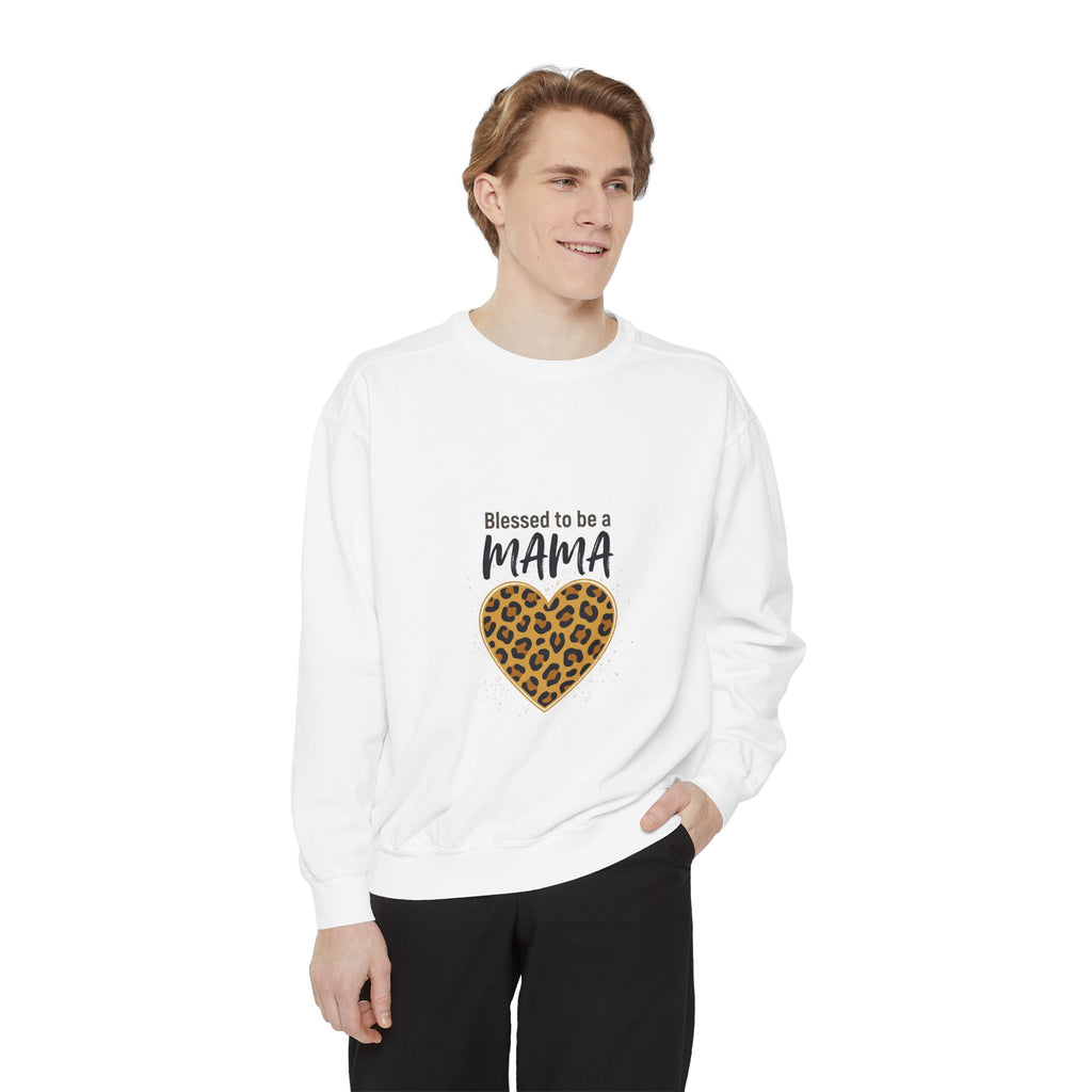 Blessed to Be a Mama Leopard Heart Sweatshirt