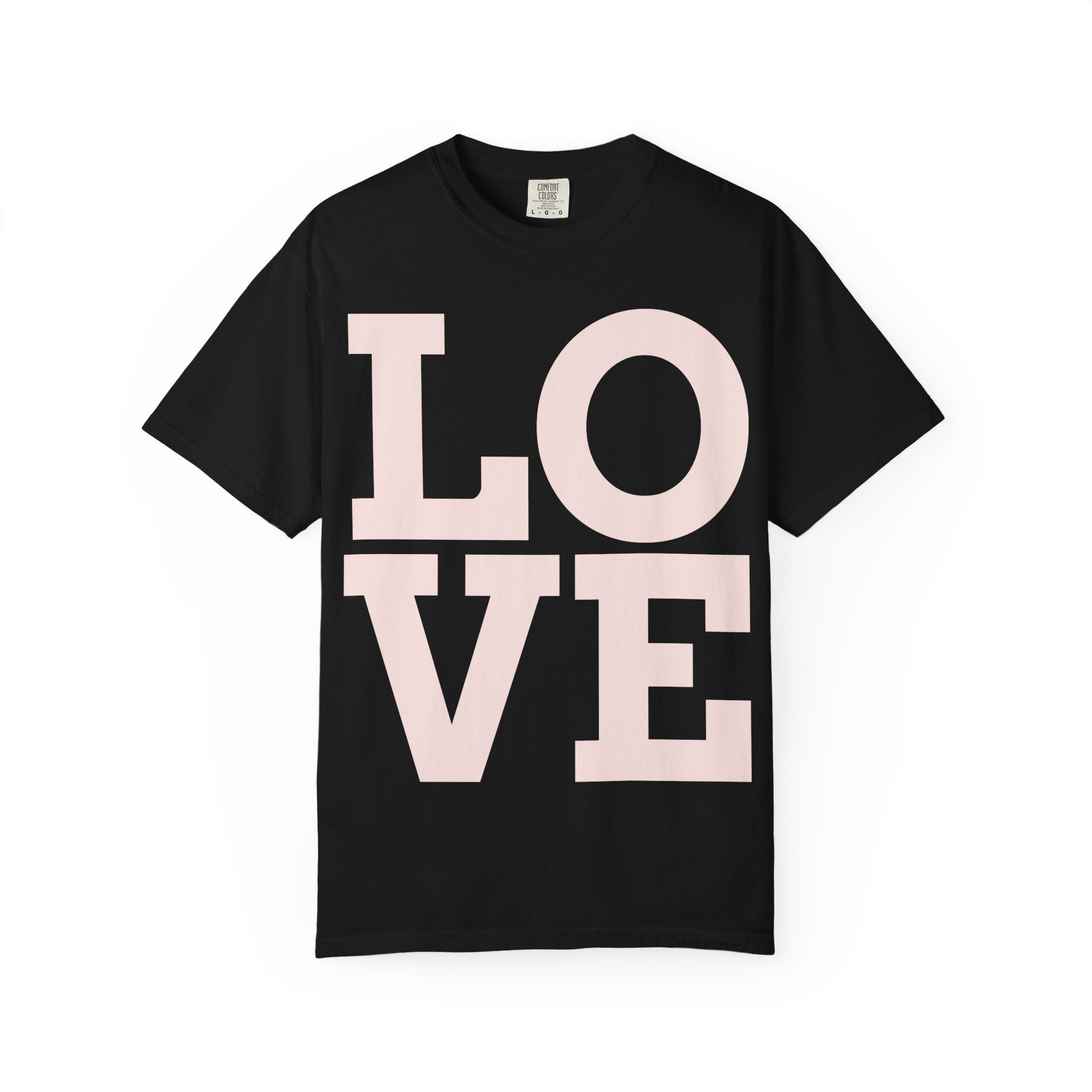 LOVE Graphic T‑Shirt — Soft Pink Block Letter Tee for Valentine’s & Everyday Wear