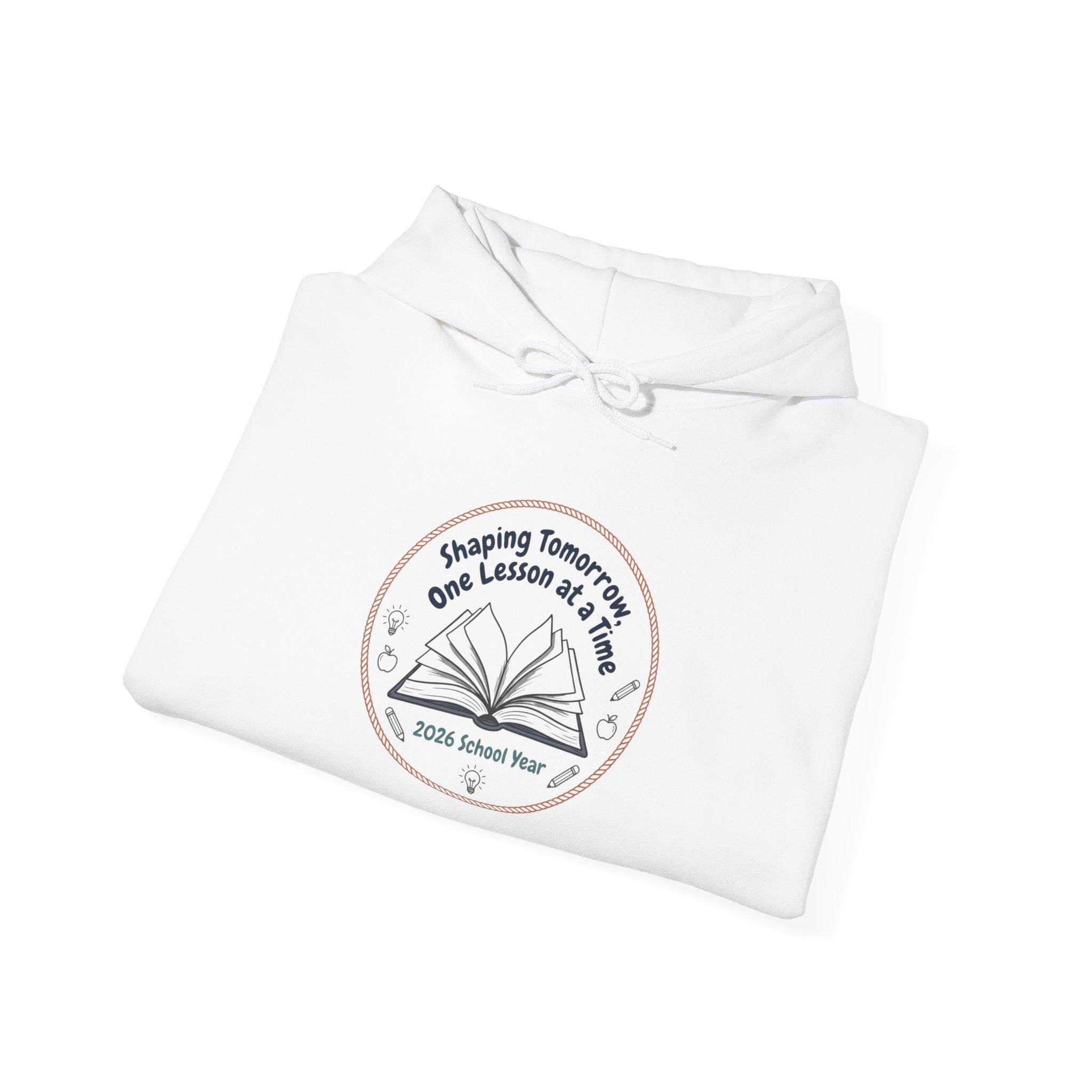Reading Teacher Hoodie — “Shaping Tomorrows One Lesson at a Time” Book Logo
