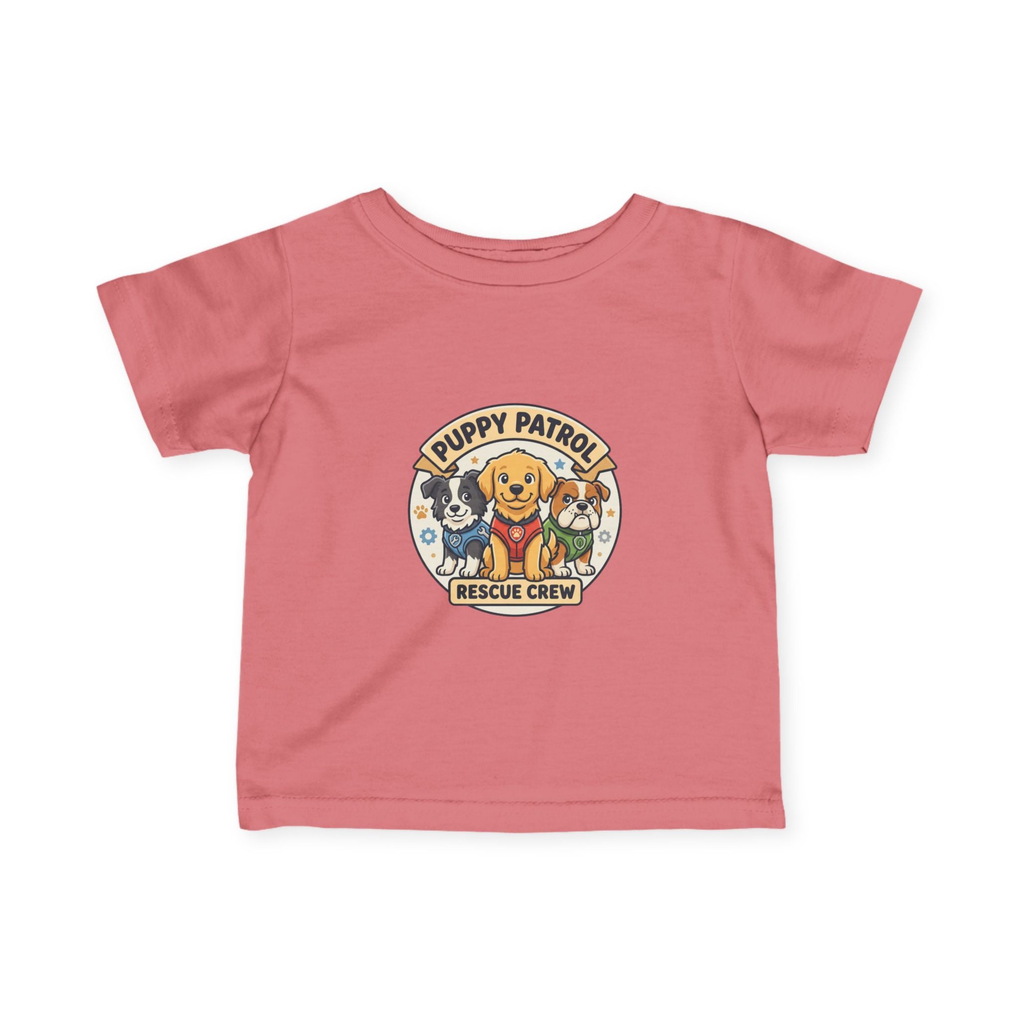 Infant Tee — "Puppy Patrol Rescue Crew" Cute Puppy Graphic Baby Shirt