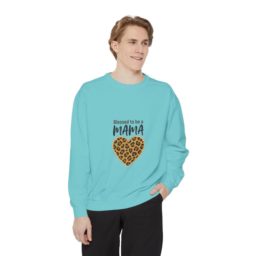 Blessed to Be a Mama Leopard Heart Sweatshirt