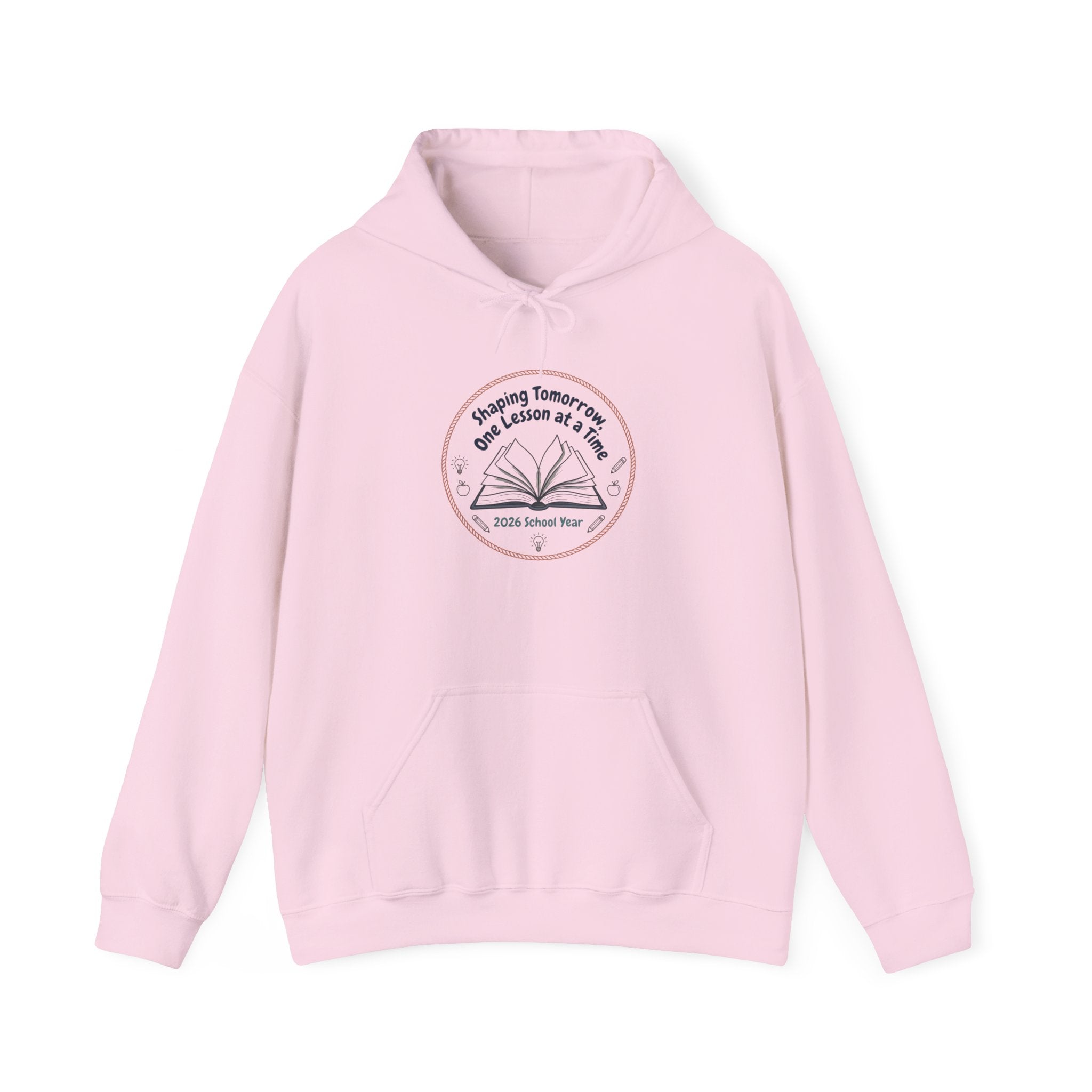 Reading Teacher Hoodie — “Shaping Tomorrows One Lesson at a Time” Book Logo