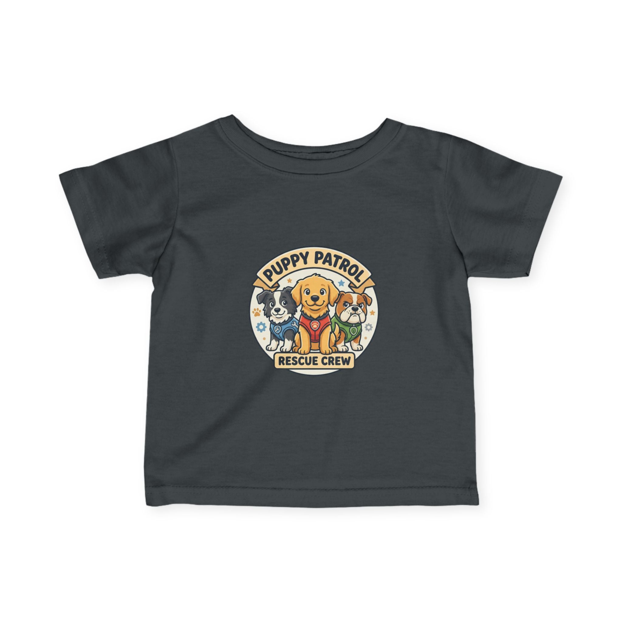 Infant Tee — "Puppy Patrol Rescue Crew" Cute Puppy Graphic Baby Shirt