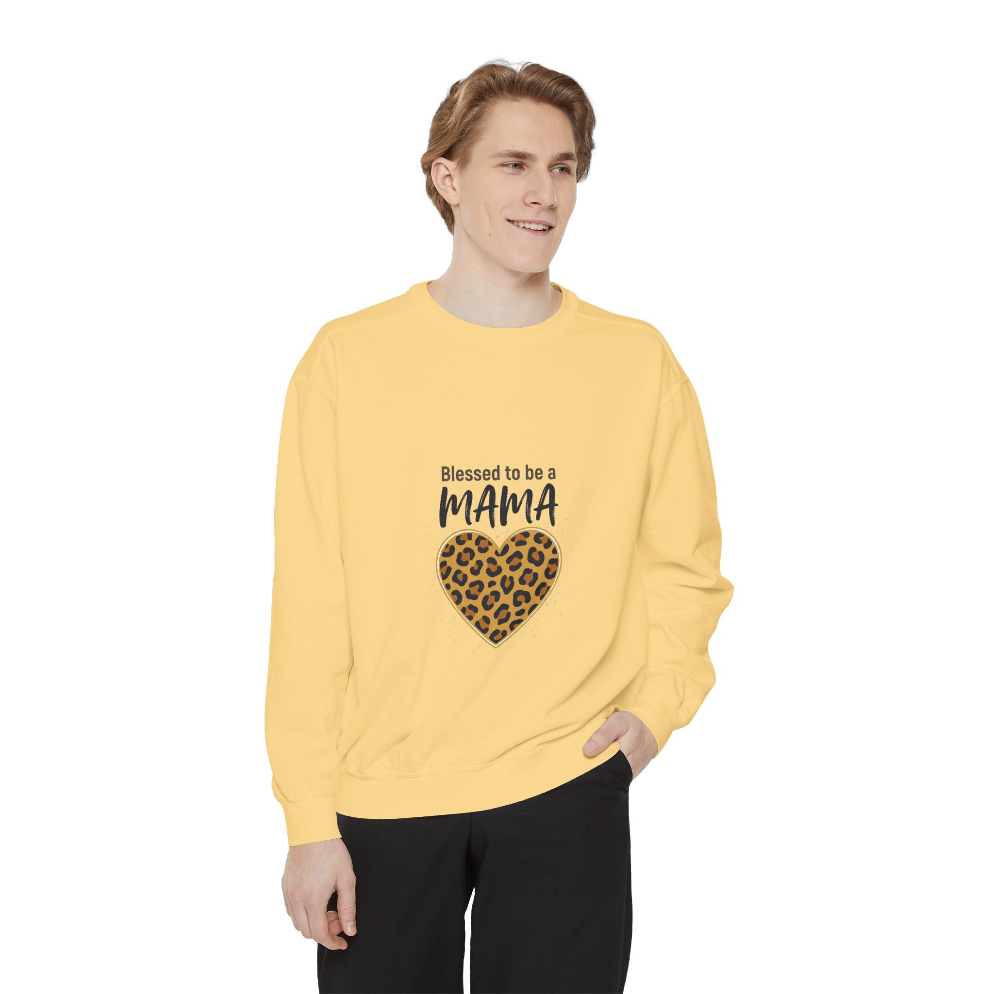 Blessed to Be a Mama Leopard Heart Sweatshirt