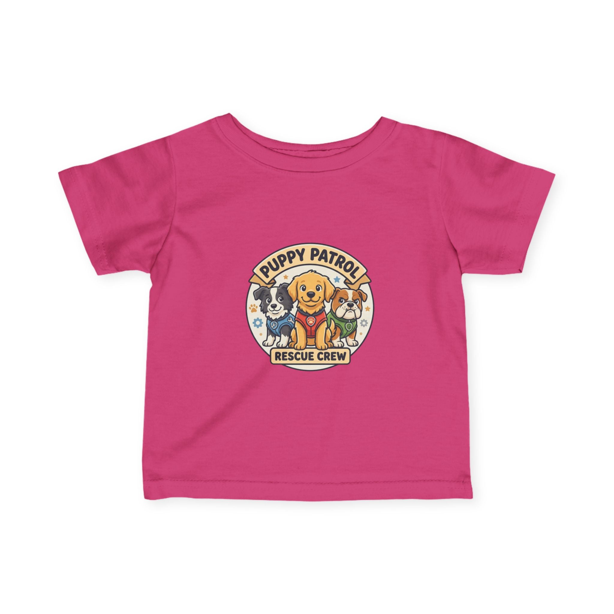 Infant Tee — "Puppy Patrol Rescue Crew" Cute Puppy Graphic Baby Shirt